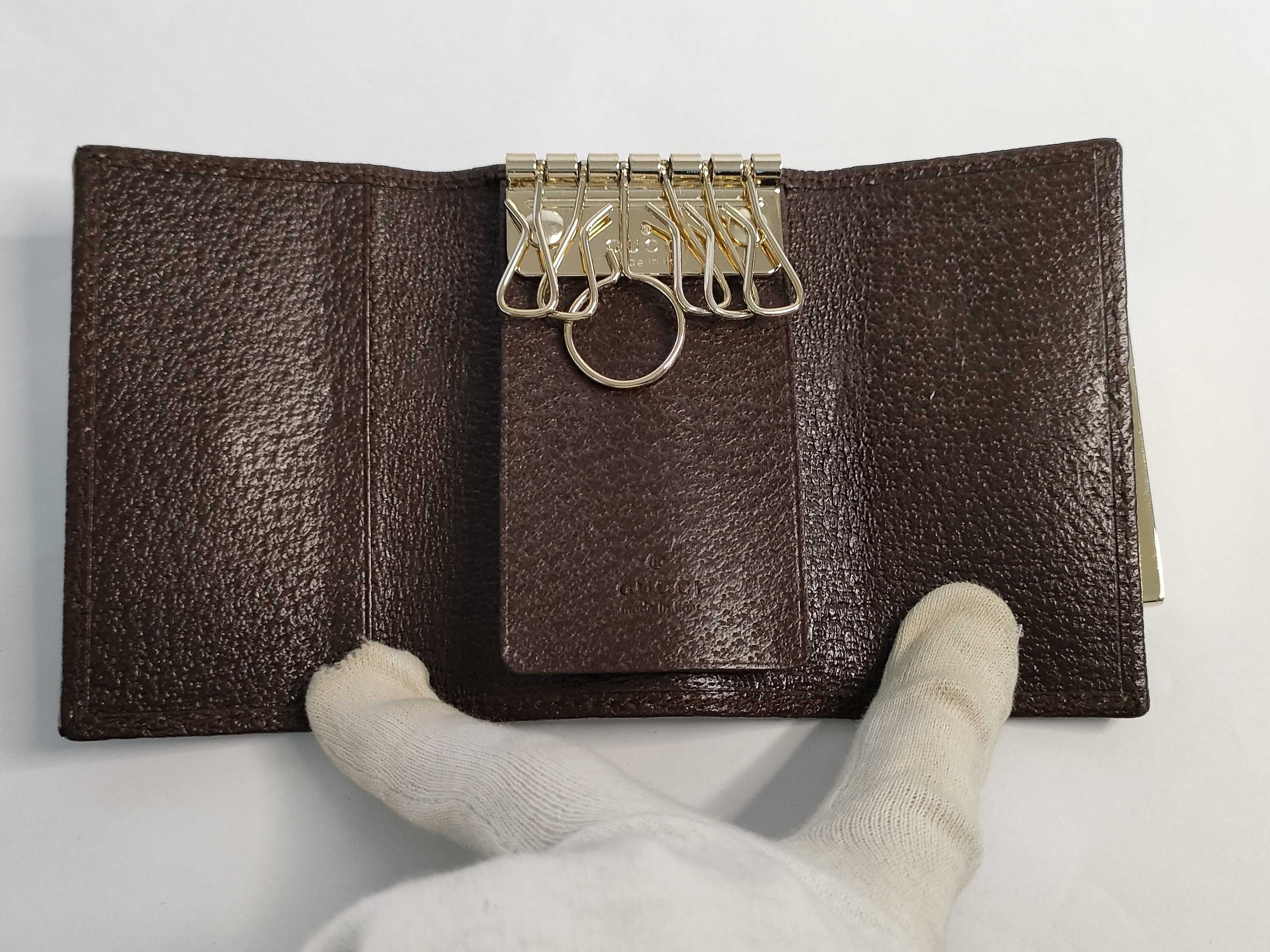 GG Canvas Key Case, Gucci 181673, GG Canvas Sherry Line, Leather, Brown. — view 7