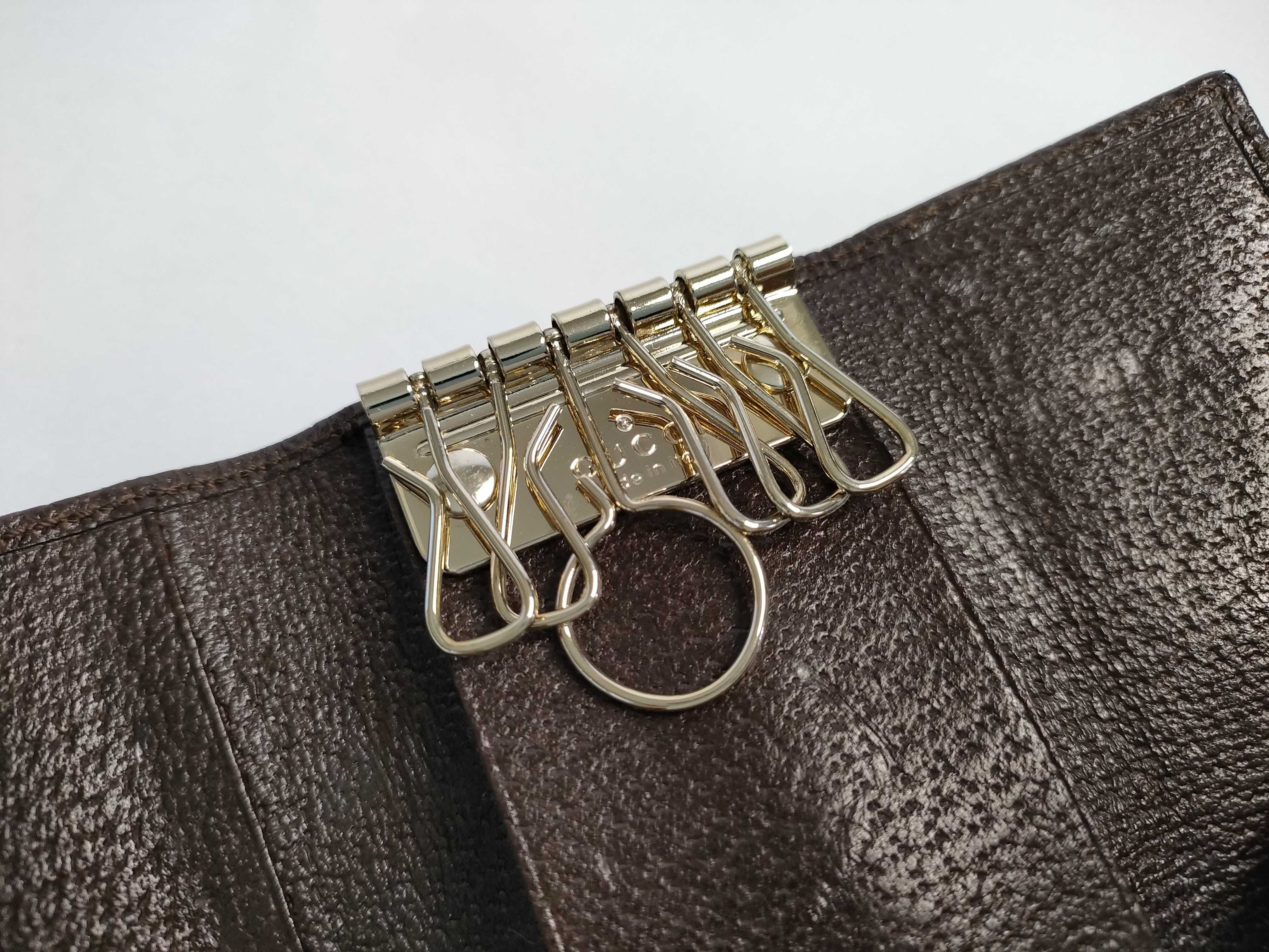 GG Canvas Key Case, Gucci 181673, GG Canvas Sherry Line, Leather, Brown. — view 8