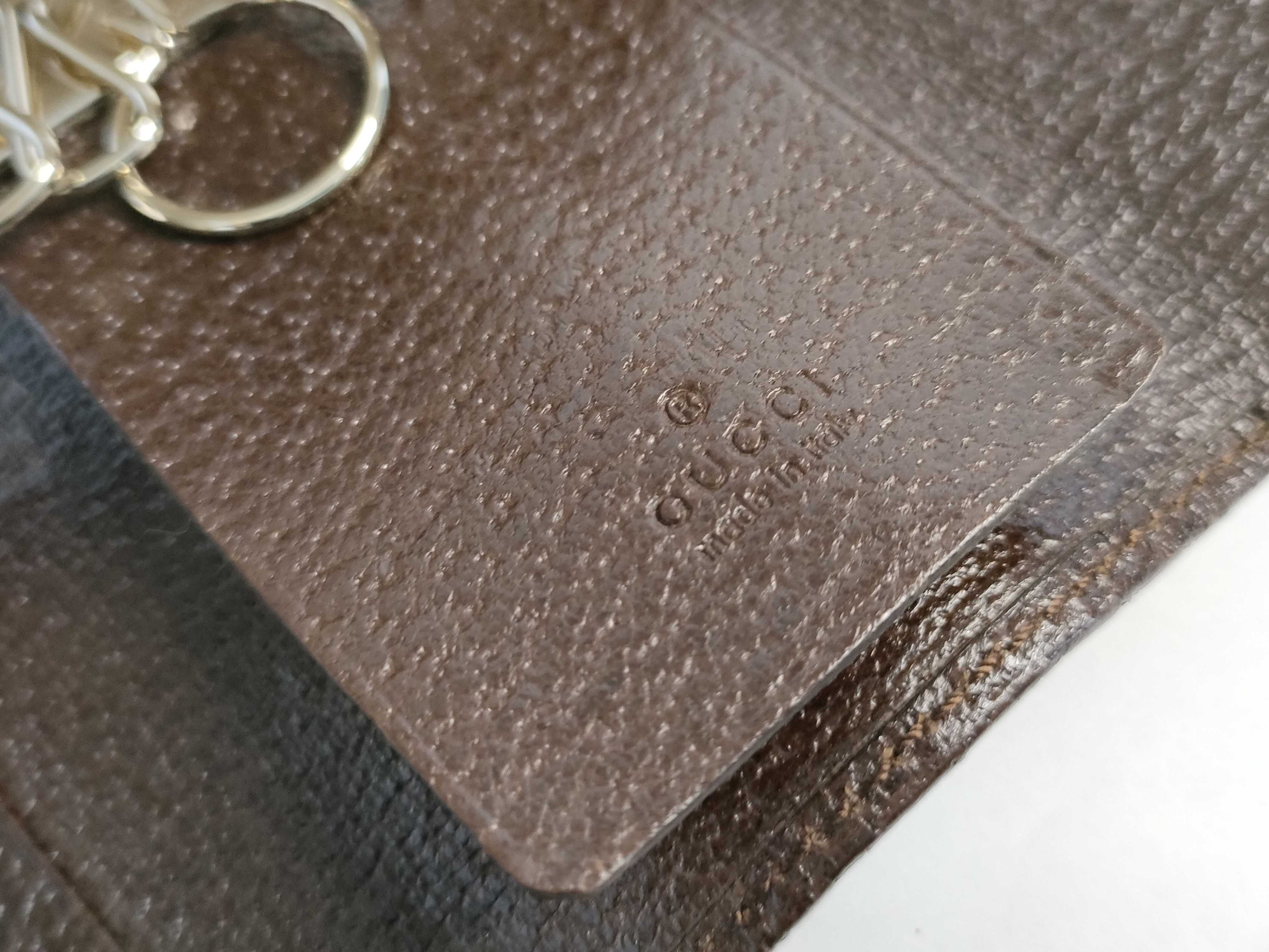 GG Canvas Key Case, Gucci 181673, GG Canvas Sherry Line, Leather, Brown. — view 9