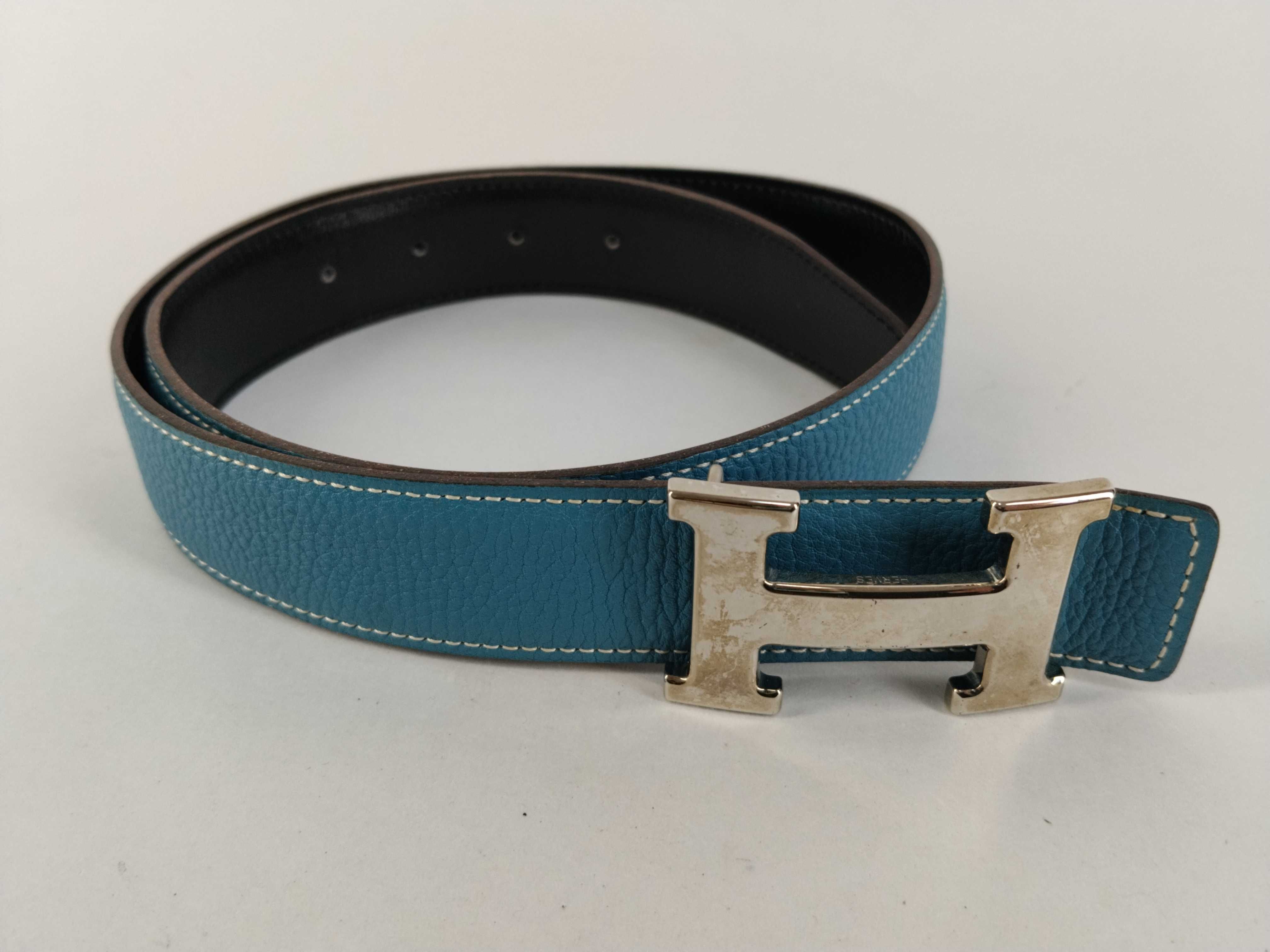 Constance H-belt H:2004 Belt 75 Leather Blue x Black Belt