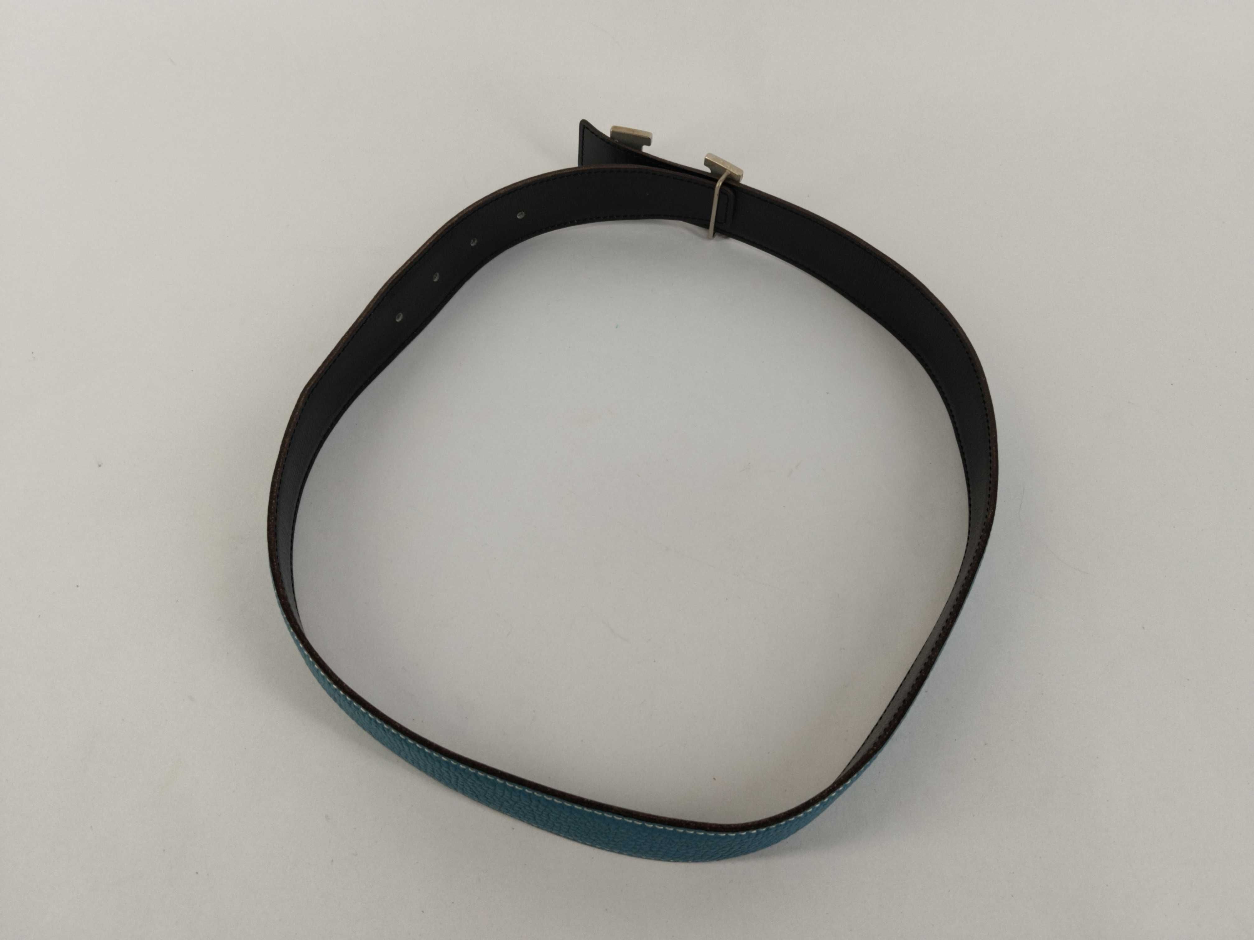 Constance H-belt H:2004 Belt 75 Leather Blue x Black Belt — view 2