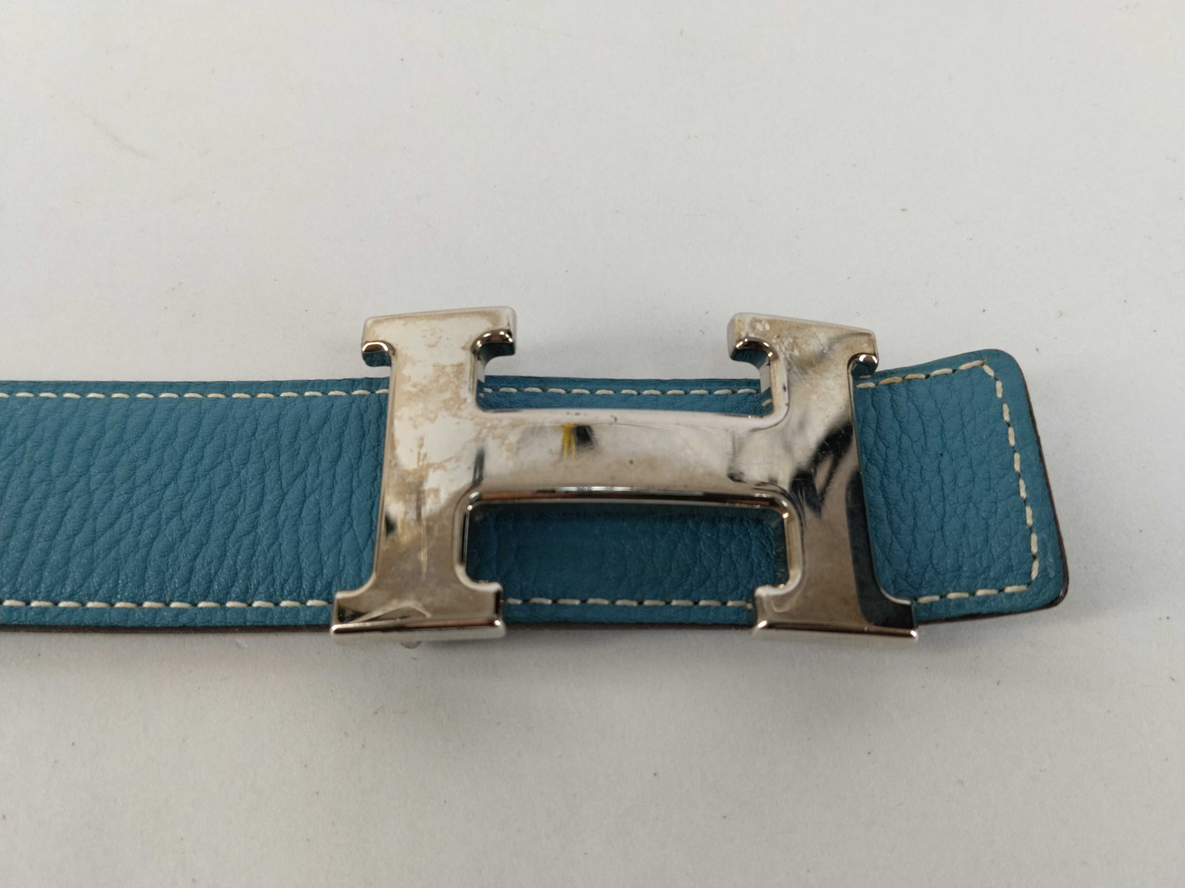 Constance H-belt H:2004 Belt 75 Leather Blue x Black Belt — view 4