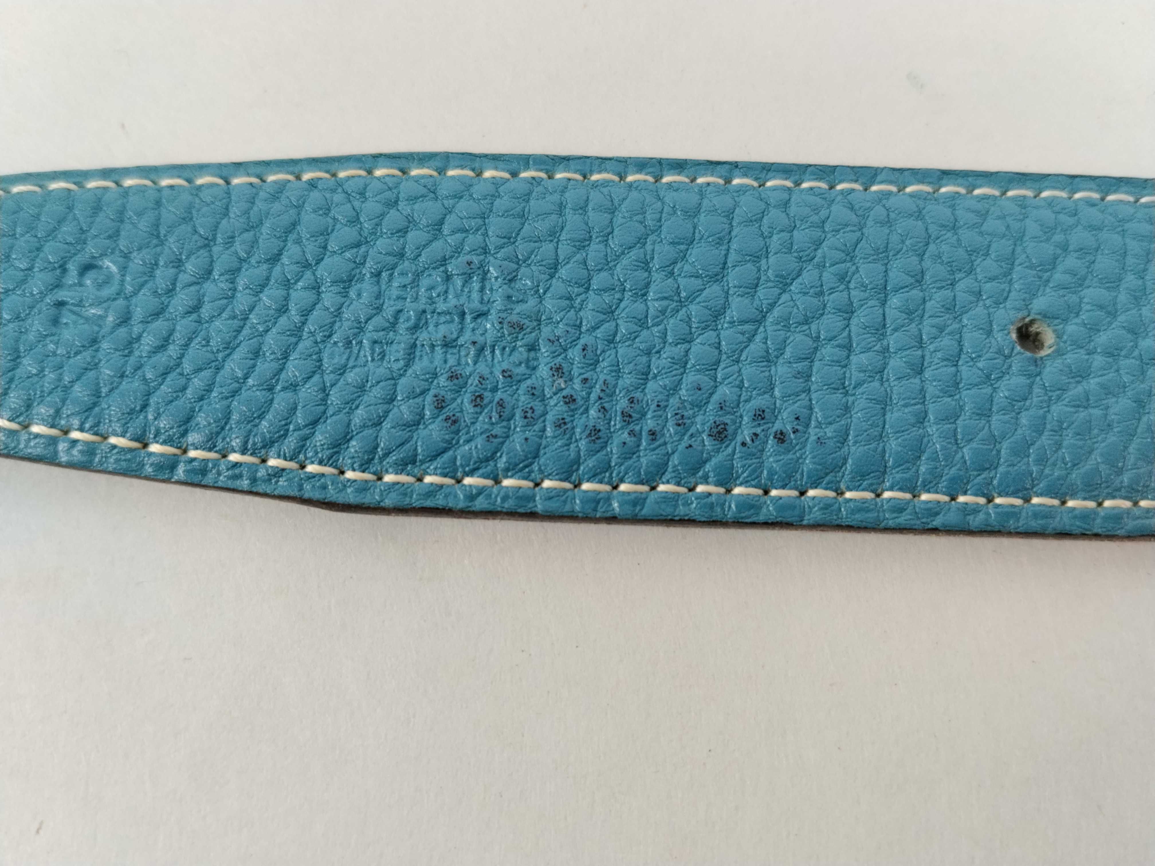 Constance H-belt H:2004 Belt 75 Leather Blue x Black Belt — view 6