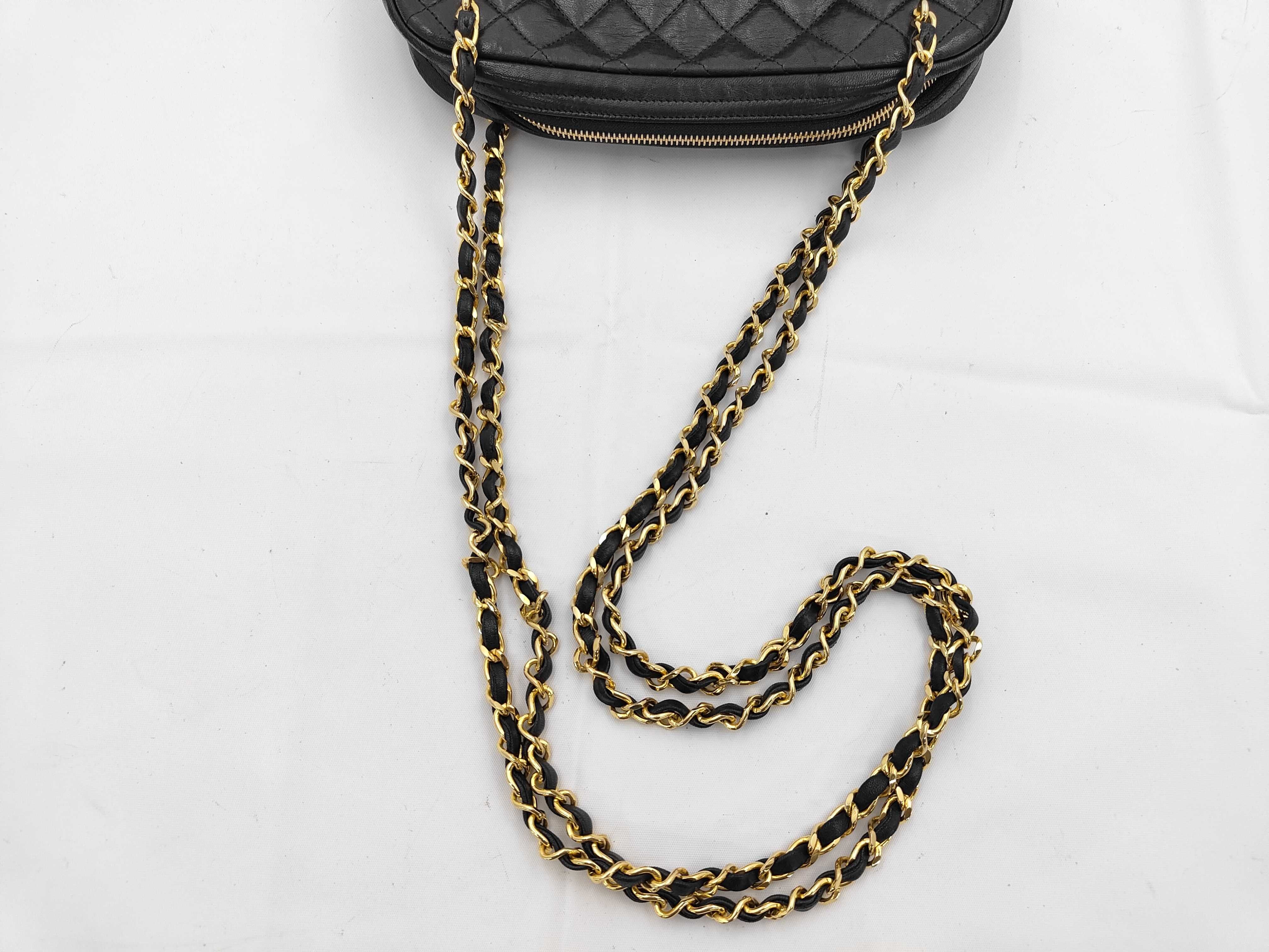 Coco Mark Lambskin Double Chain Shoulder Bag — view 14