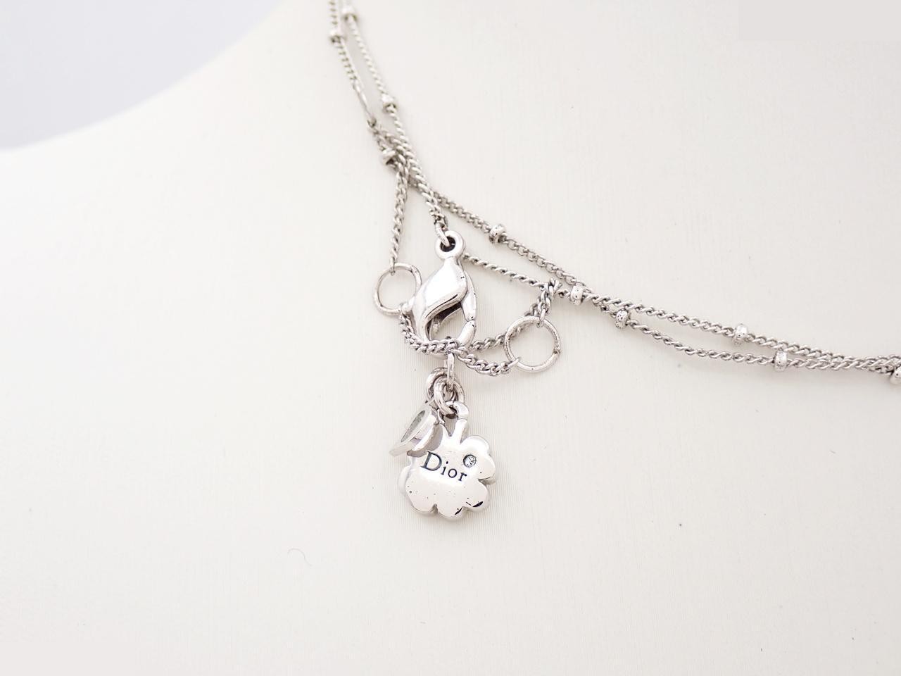 Rhinestone heart necklace, chain approximately 44cm — view 2