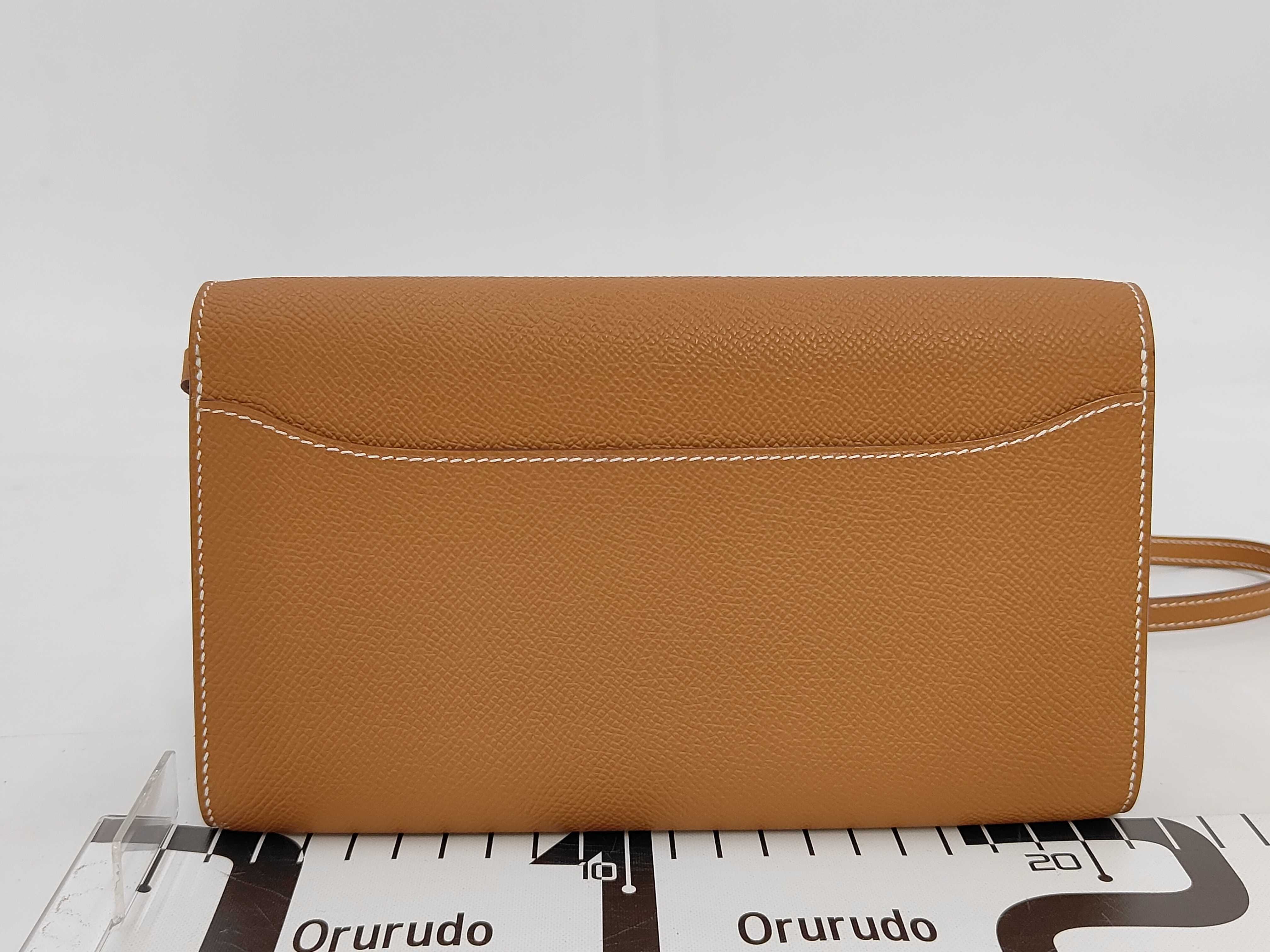 Costance Long To Go Epsom Gold Shoulder Bag with W Stamp and GP Hardware — view 2