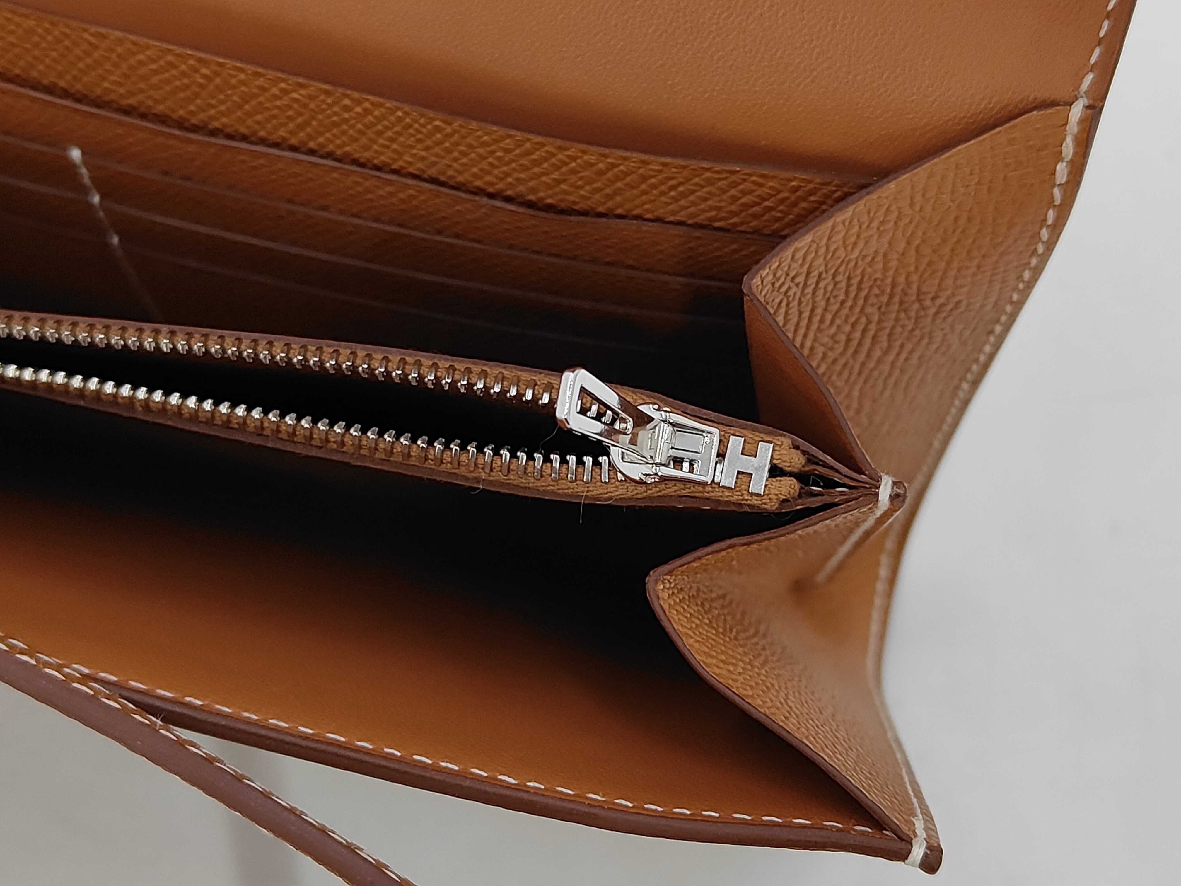 Costance Long To Go Epsom Gold Shoulder Bag with W Stamp and GP Hardware — view 12