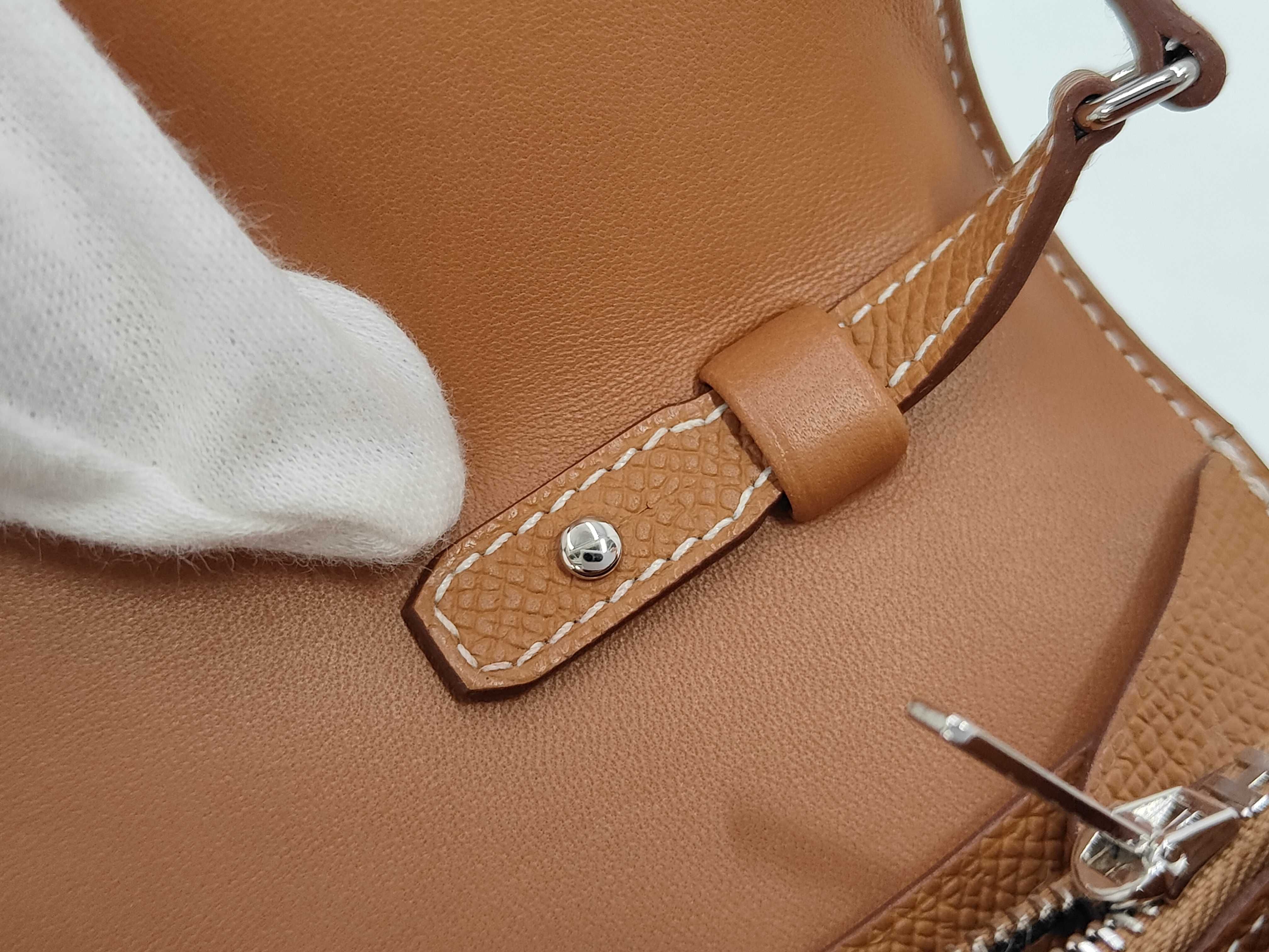 Costance Long To Go Epsom Gold Shoulder Bag with W Stamp and GP Hardware — view 13