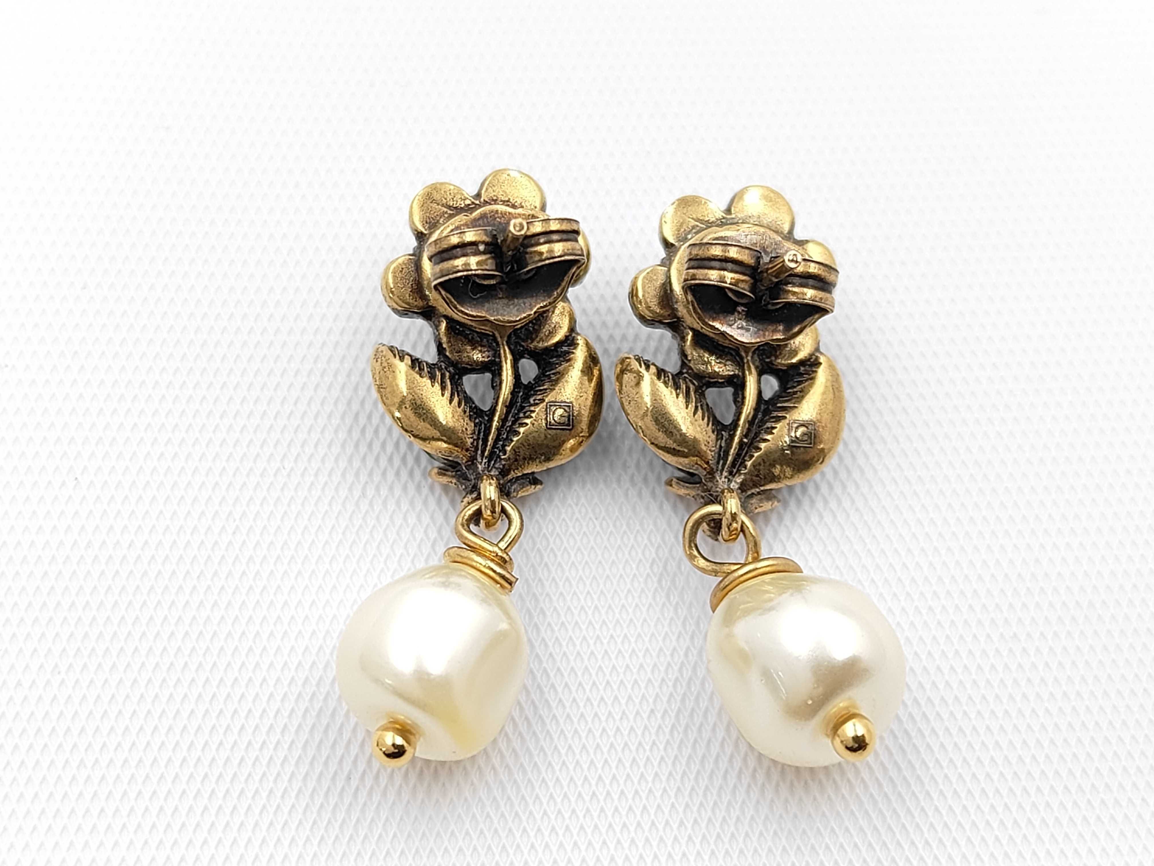 pearl earrings — view 2