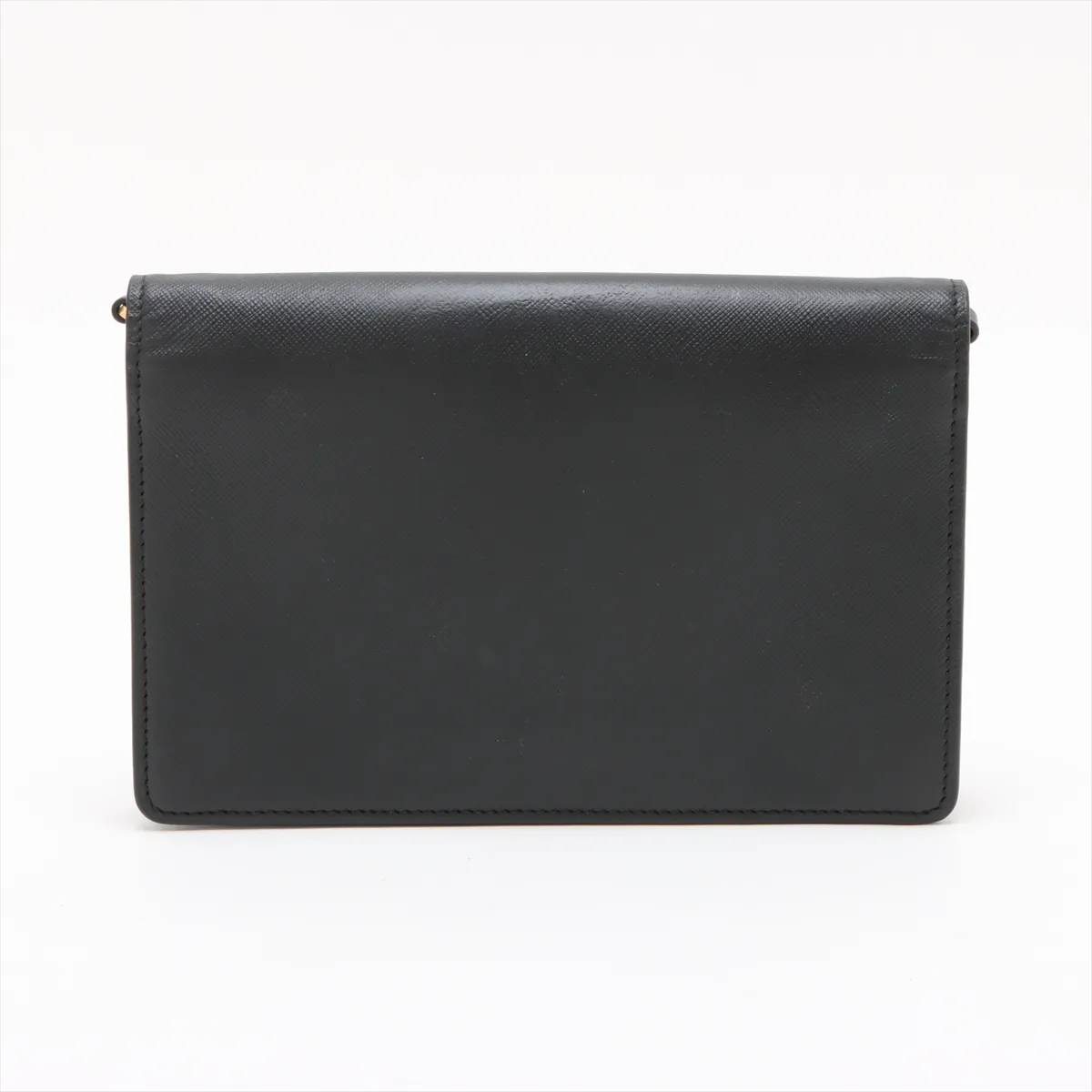Saffiano Leather Chain Shoulder Bag Black — view 2