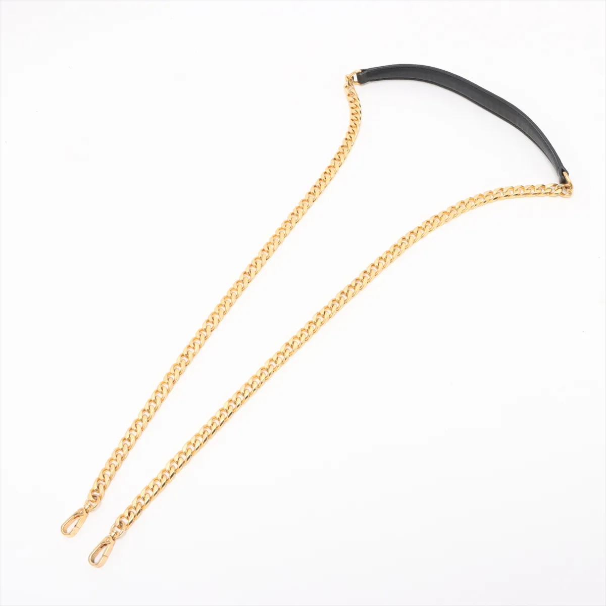 Saffiano Leather Chain Shoulder Bag Black — view 5