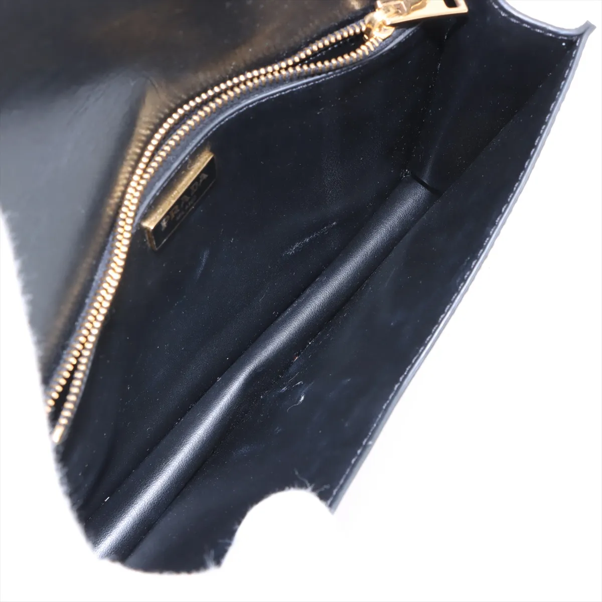 Saffiano Leather Chain Shoulder Bag Black — view 6
