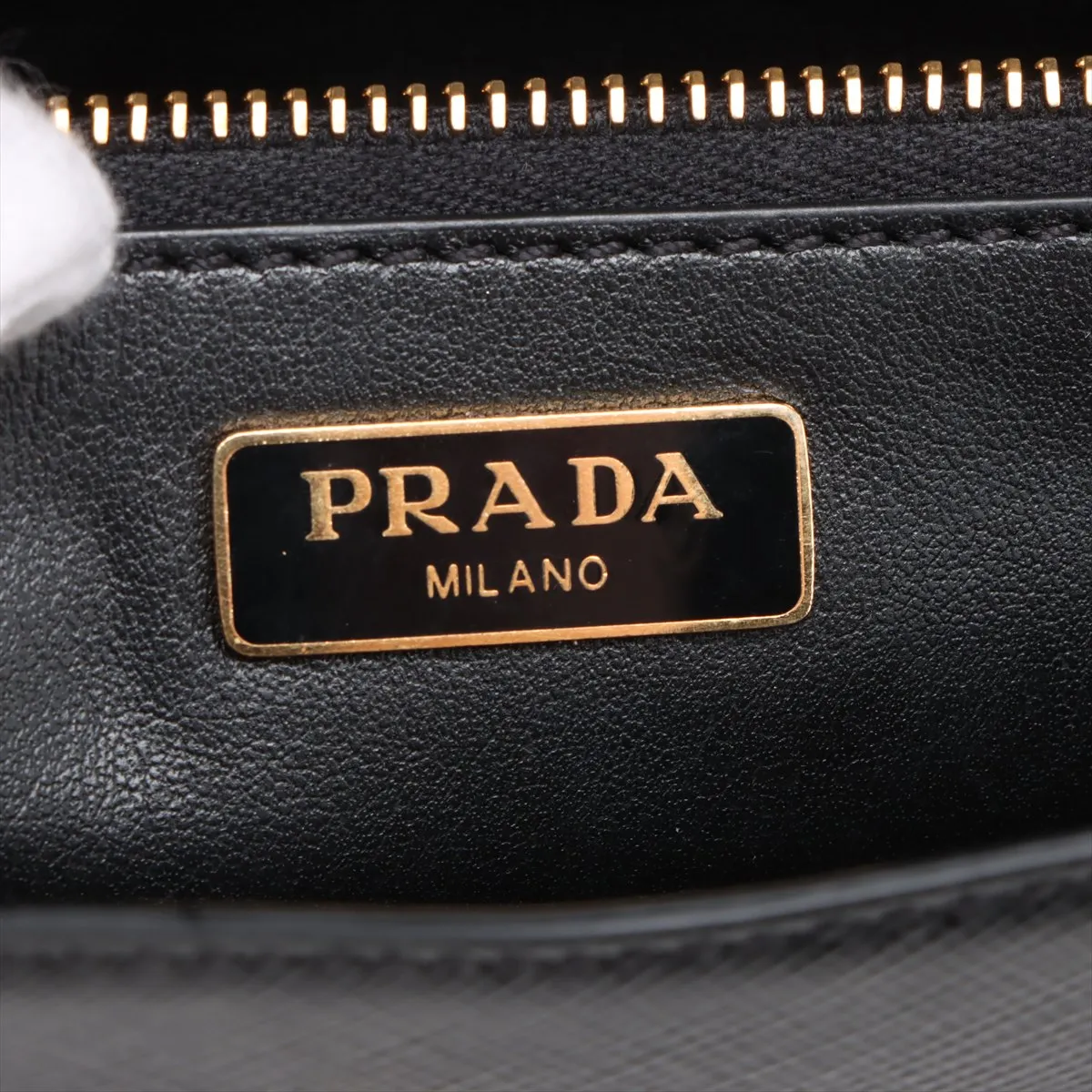 Saffiano Leather Chain Shoulder Bag Black — view 8