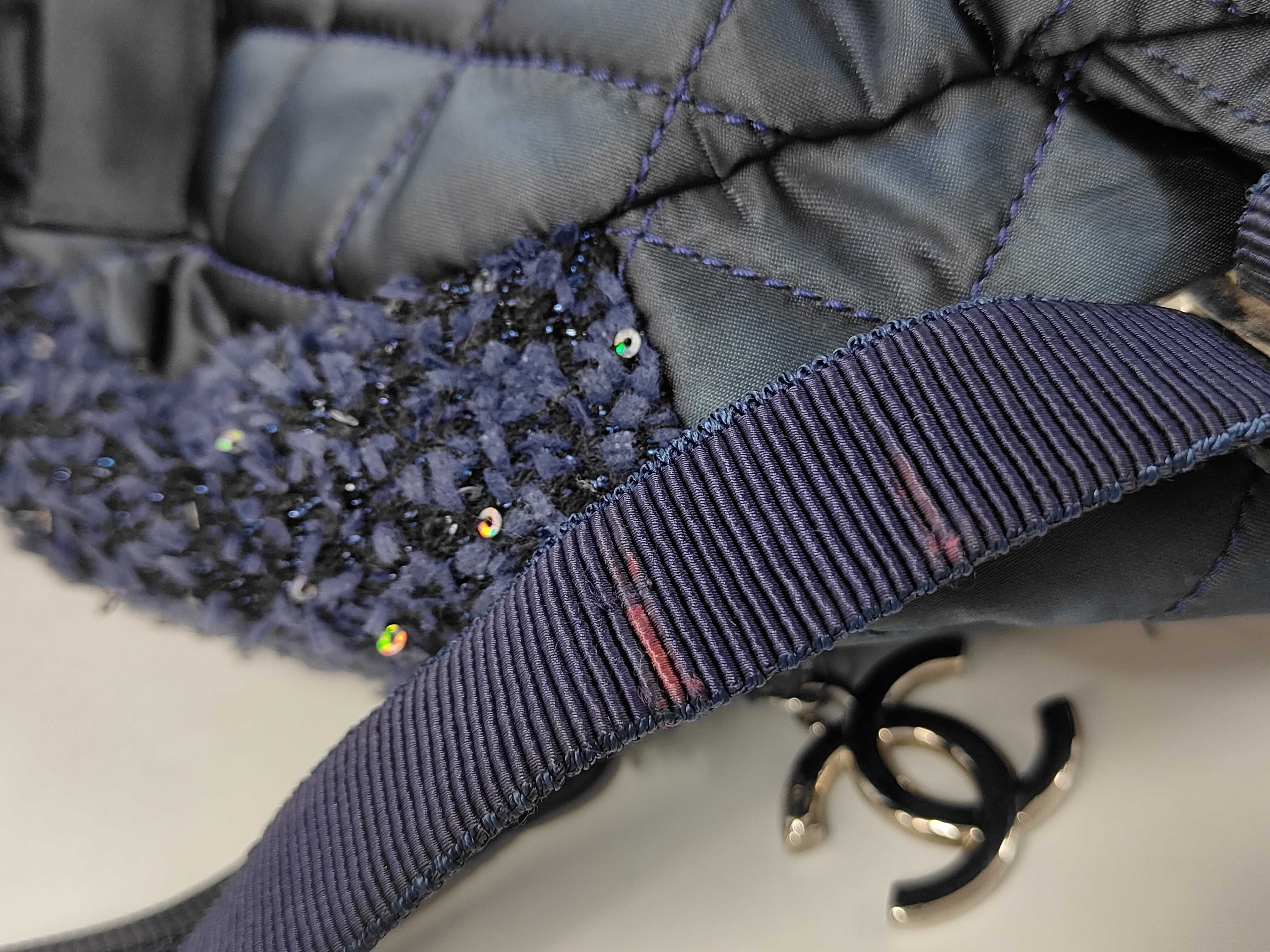 Nylon/Tweed Sequin Coco Mark Backpack — view 6
