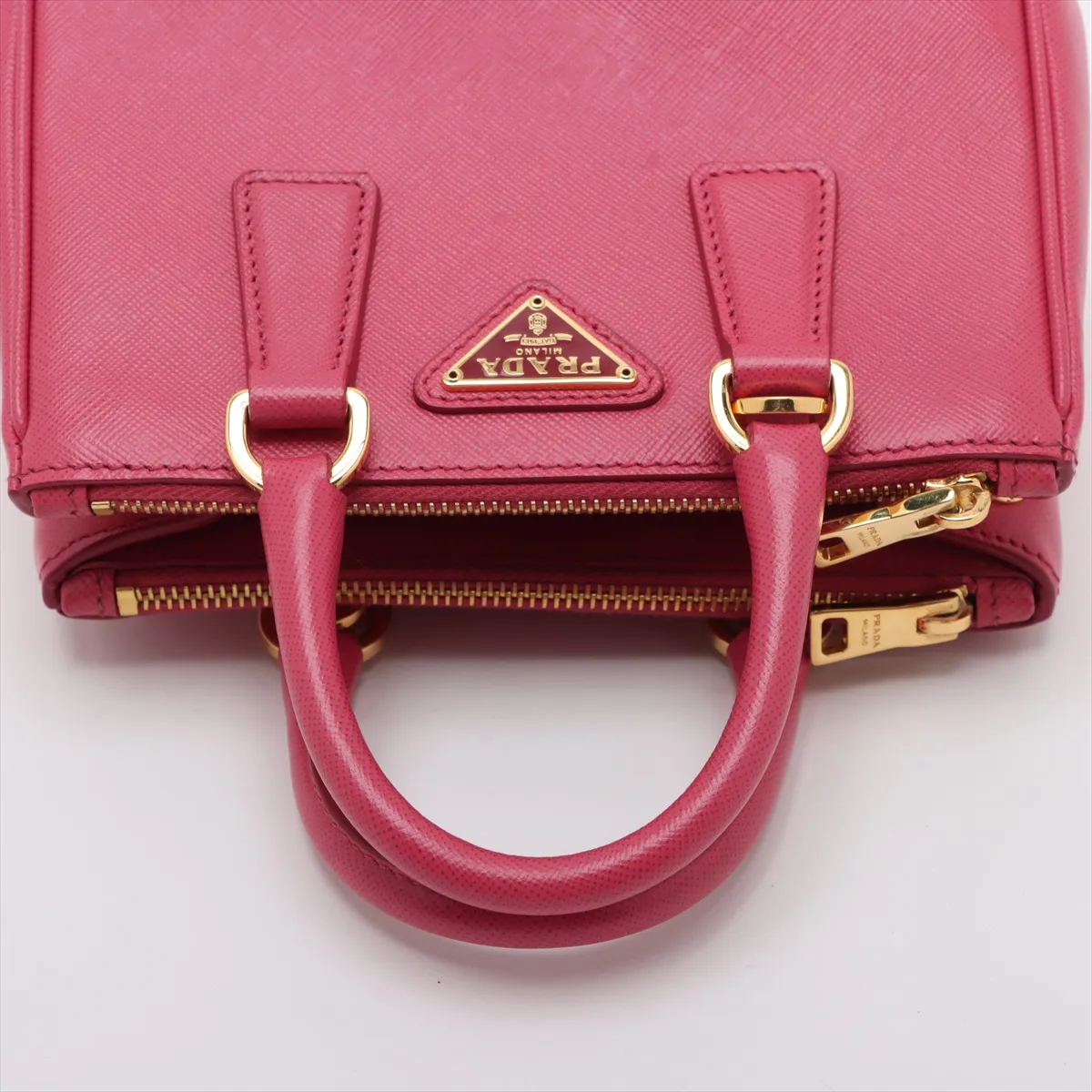 Saffiano Mini Galleria Leather 2WAY Handbag Pink — view 5