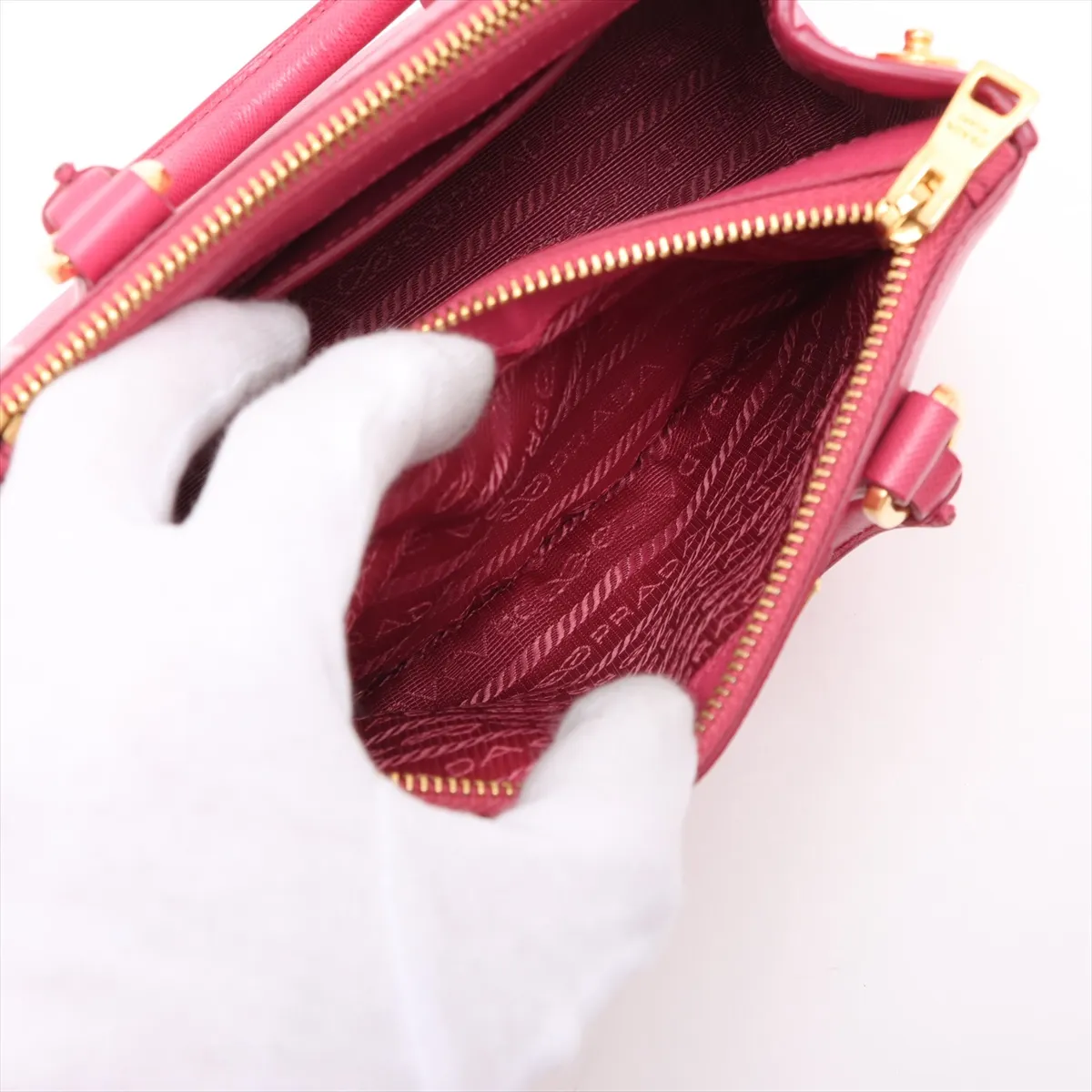 Saffiano Mini Galleria Leather 2WAY Handbag Pink — view 9