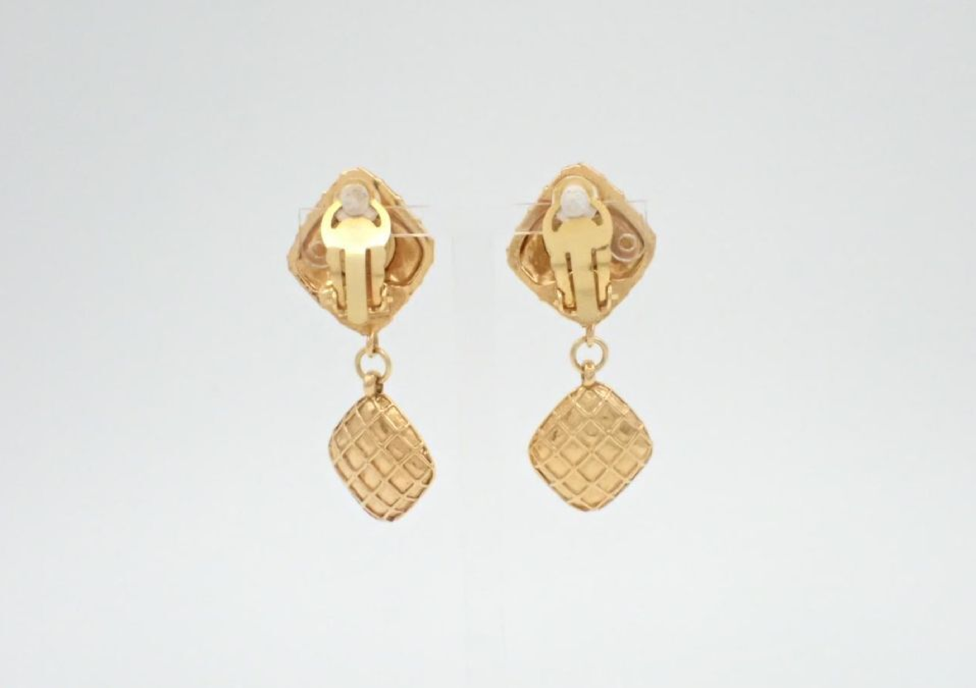 dangle earrings with engraved logo — view 2