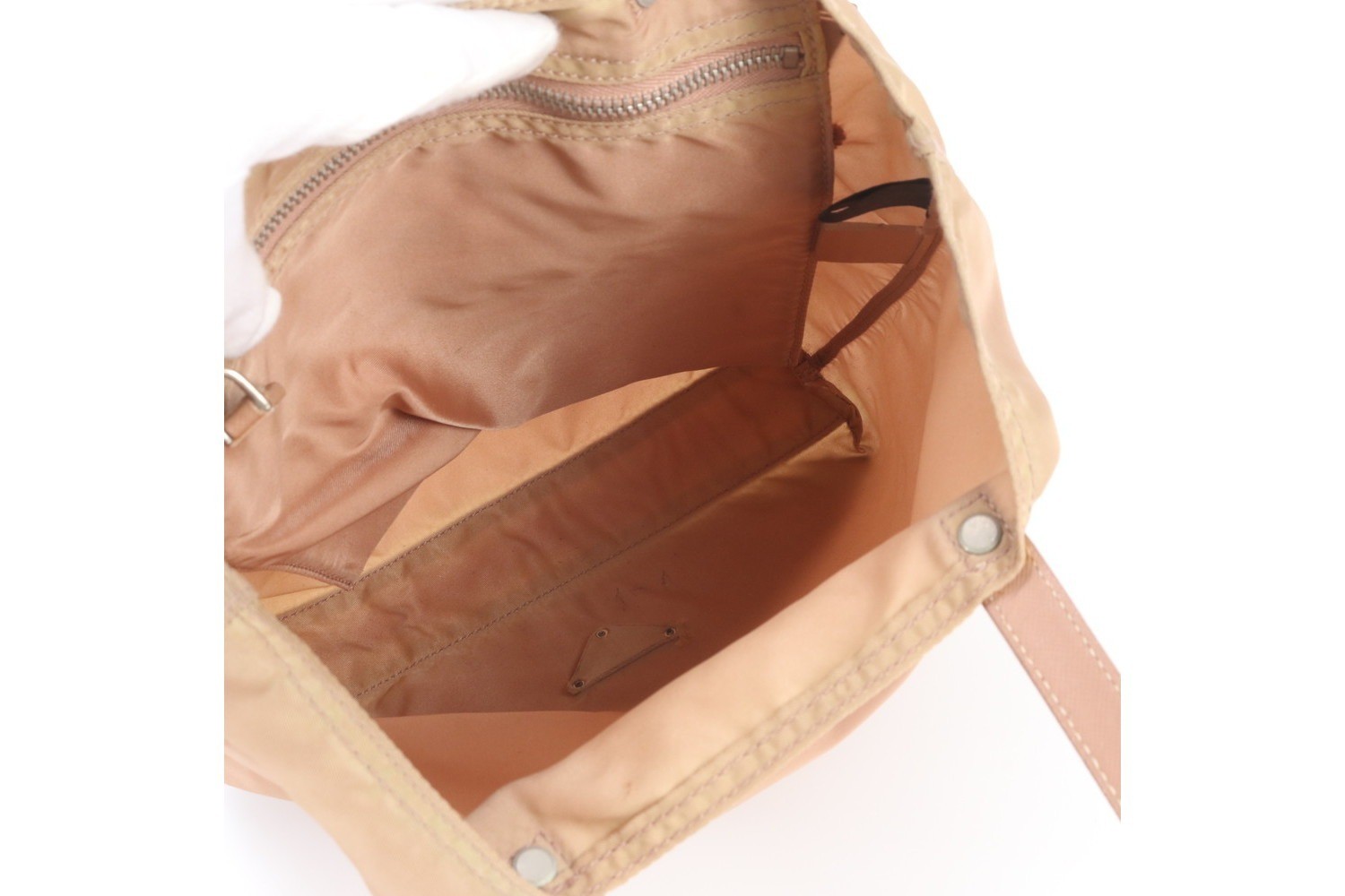 Tessuto Nylon Saffiano Python Leather Embroidered Tote Bag — view 7