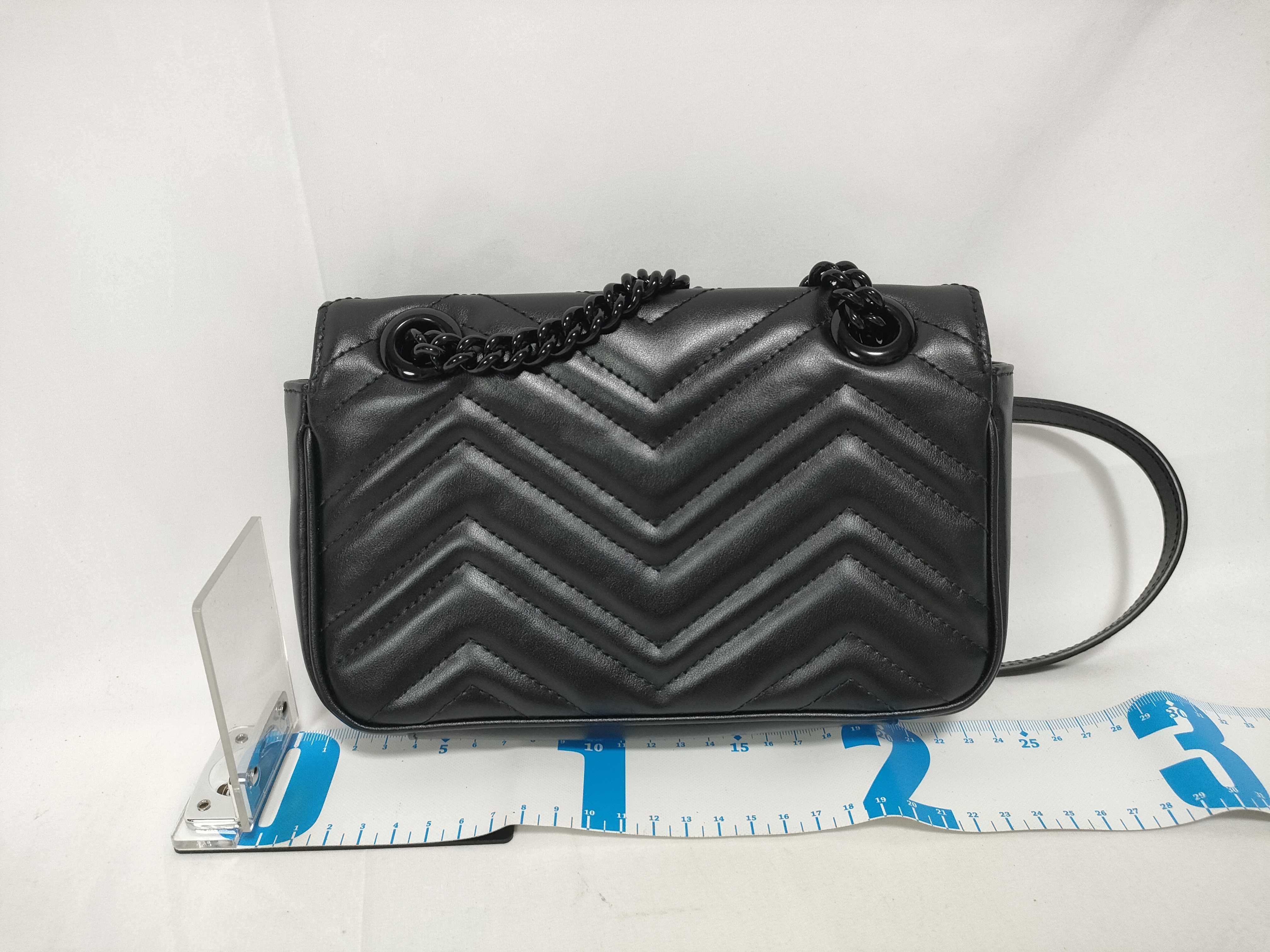 GG Marmont Chain Shoulder Bag, Black with Black Hardware — view 2