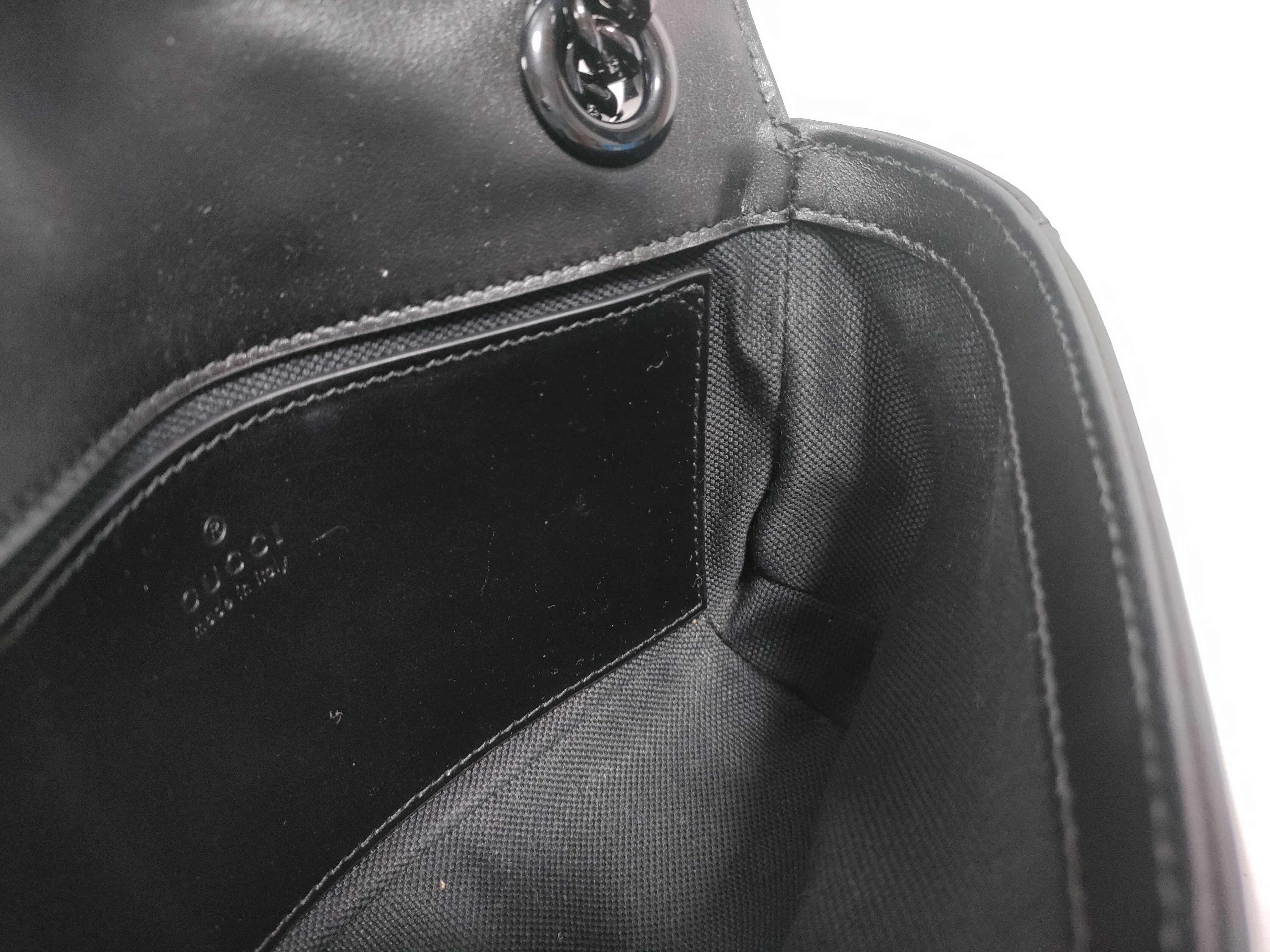 GG Marmont Chain Shoulder Bag, Black with Black Hardware — view 11