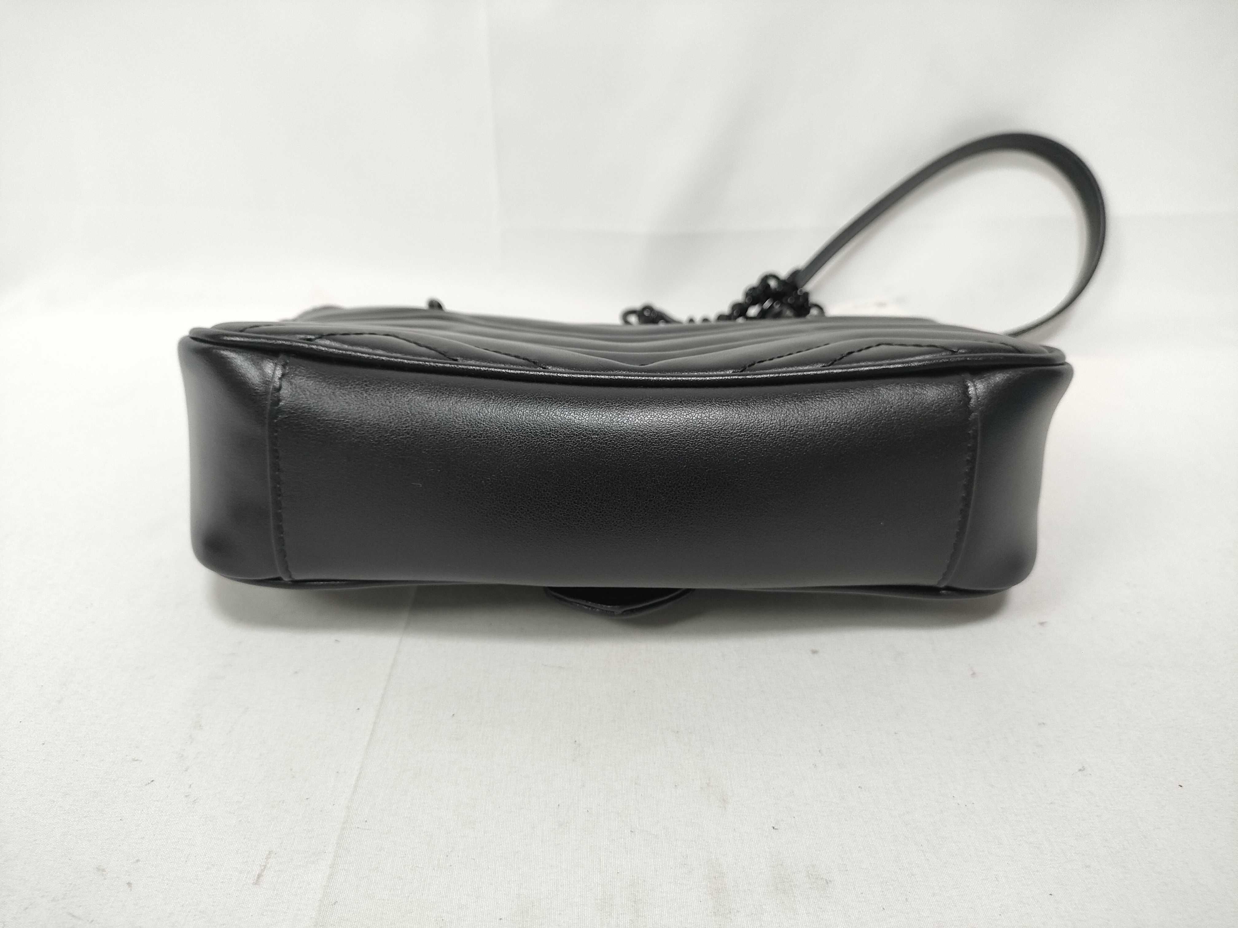 GG Marmont Chain Shoulder Bag, Black with Black Hardware — view 3