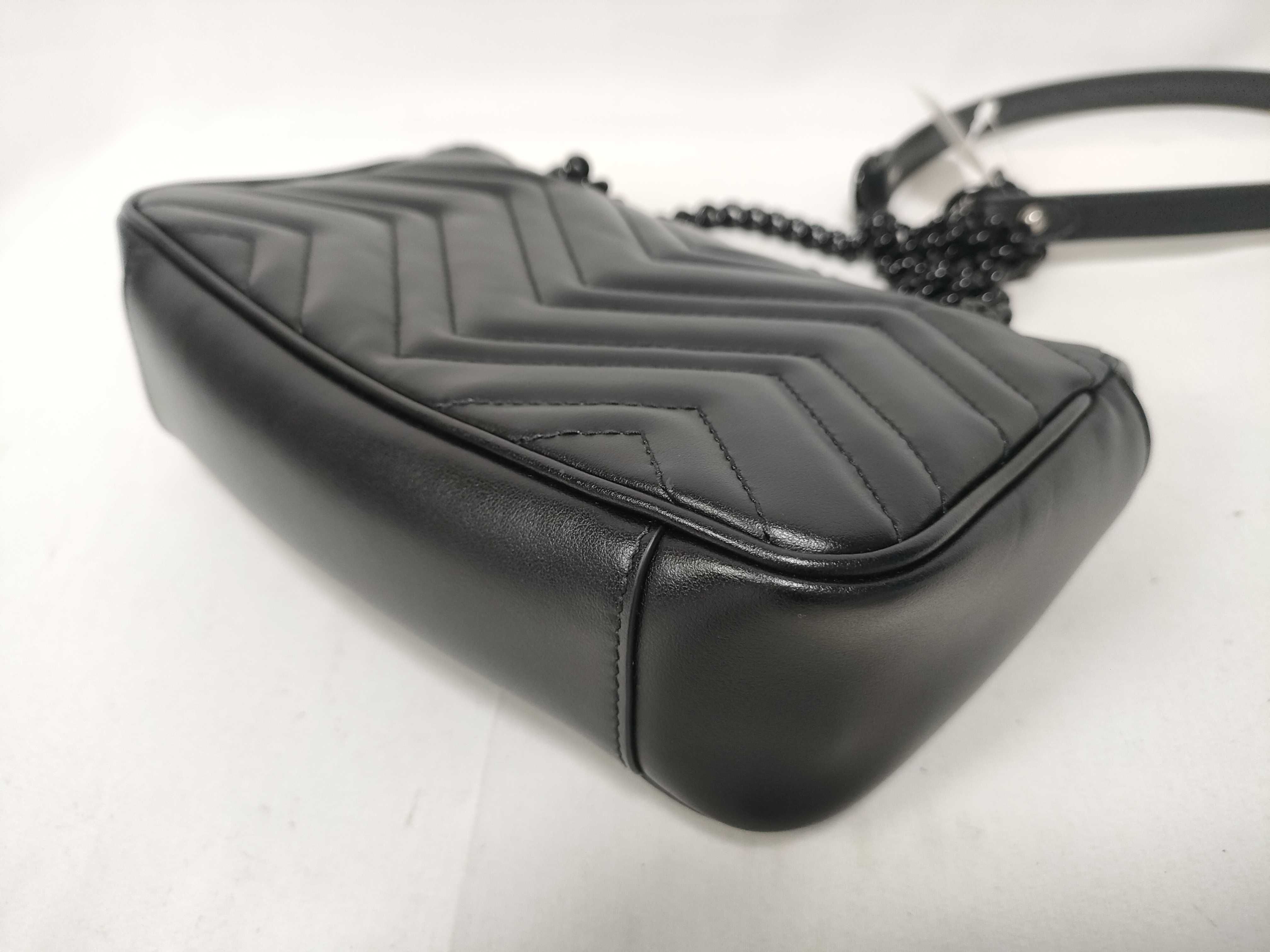 GG Marmont Chain Shoulder Bag, Black with Black Hardware — view 4