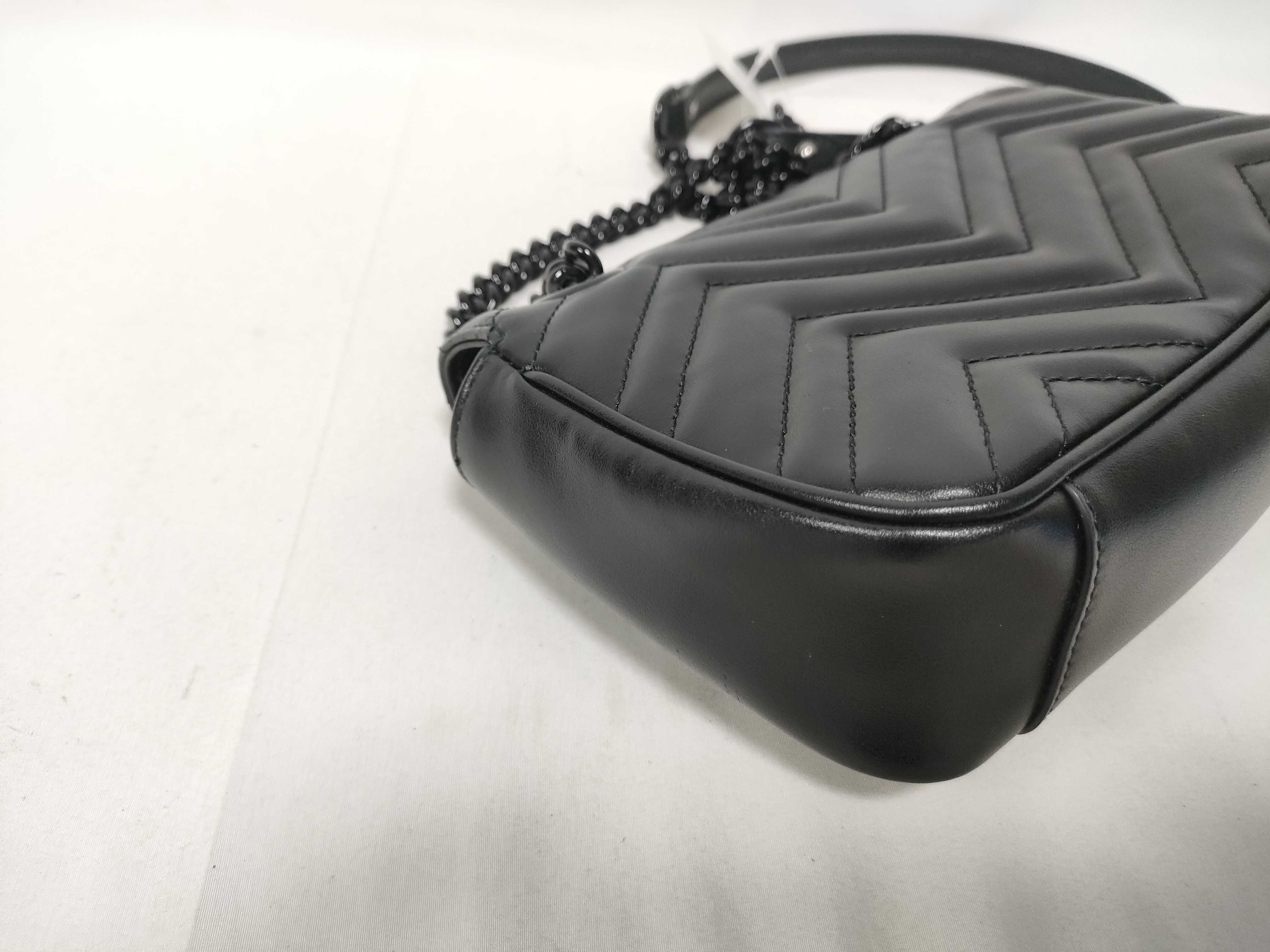 GG Marmont Chain Shoulder Bag, Black with Black Hardware — view 5