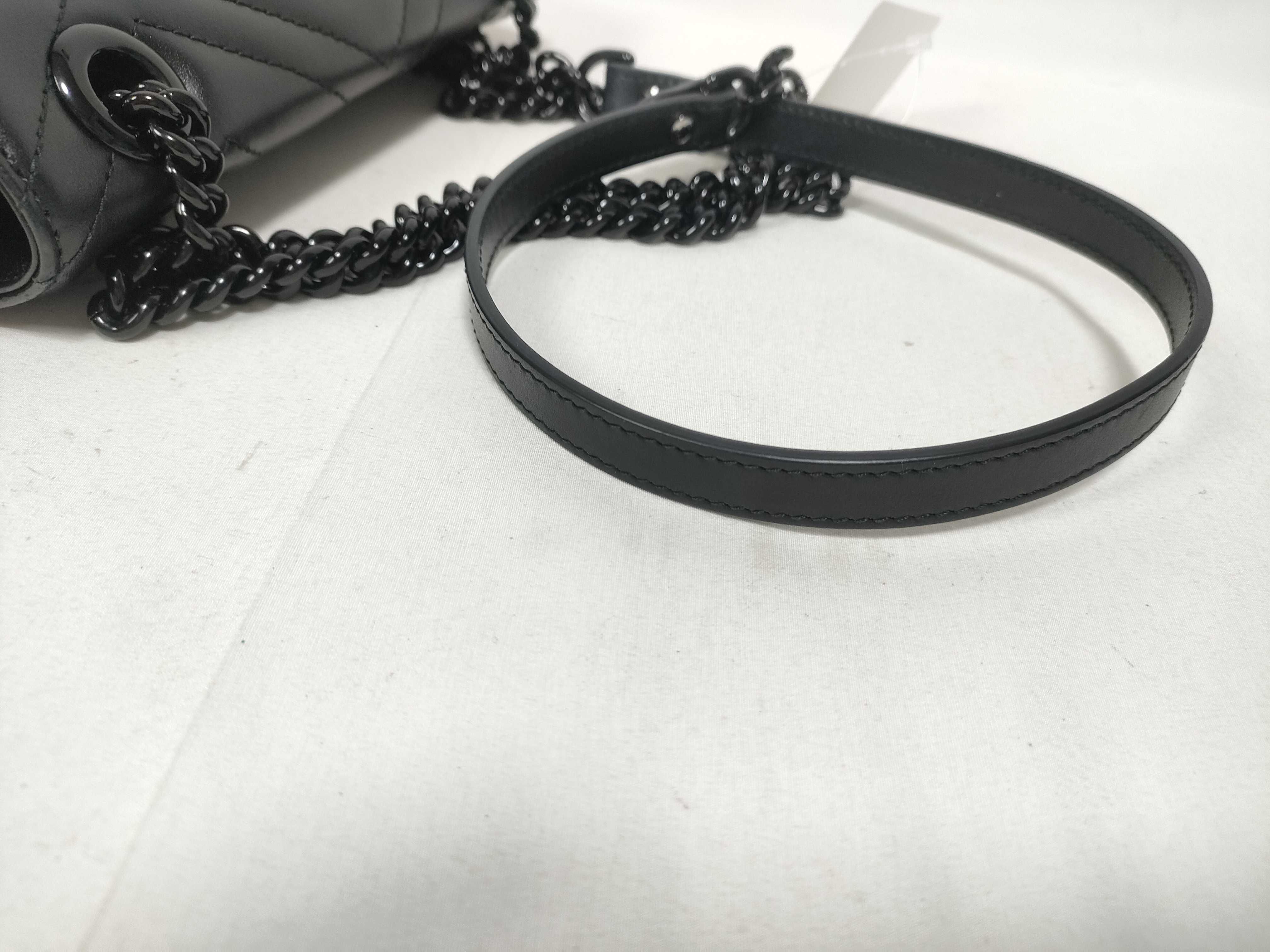 GG Marmont Chain Shoulder Bag, Black with Black Hardware — view 6