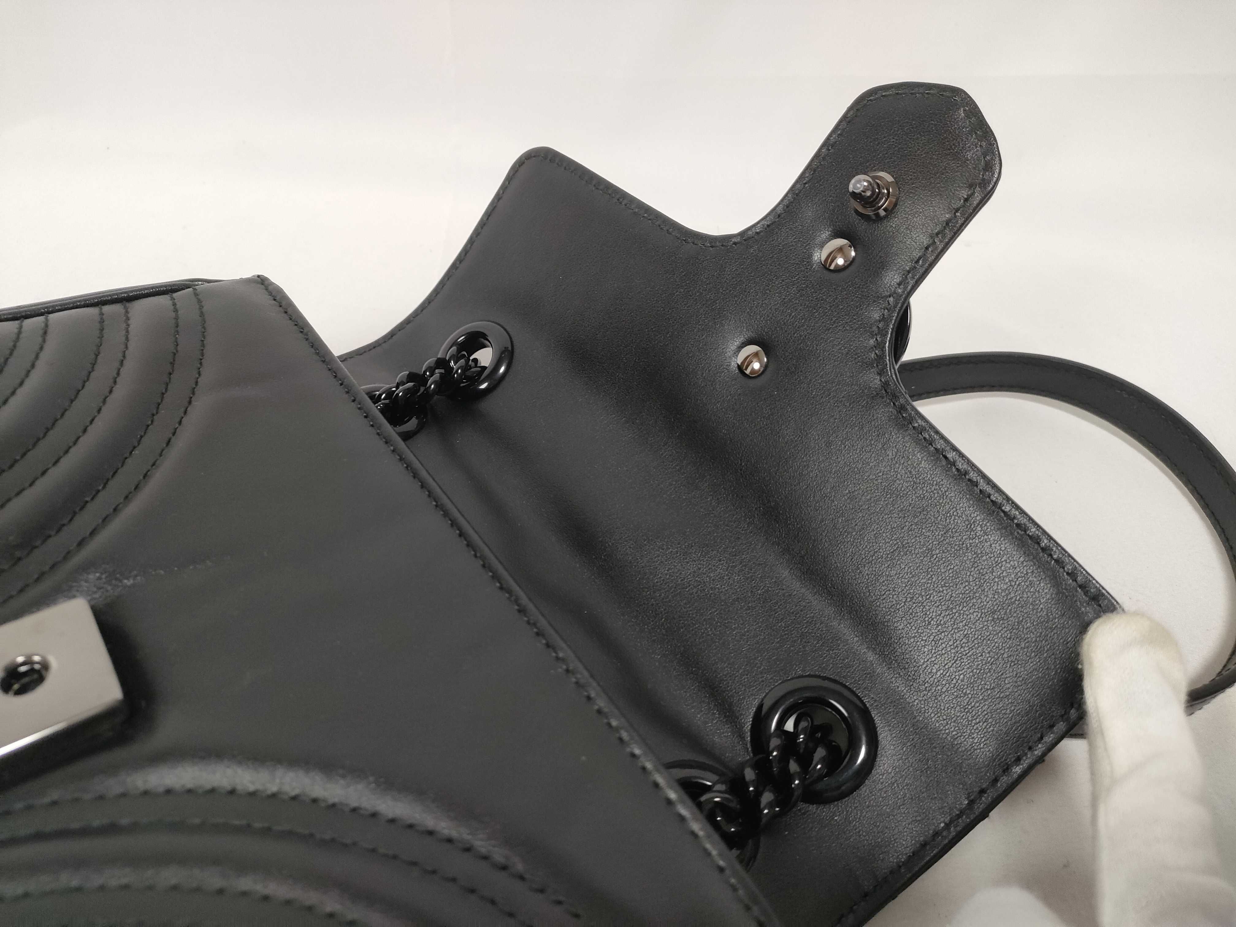 GG Marmont Chain Shoulder Bag, Black with Black Hardware — view 10