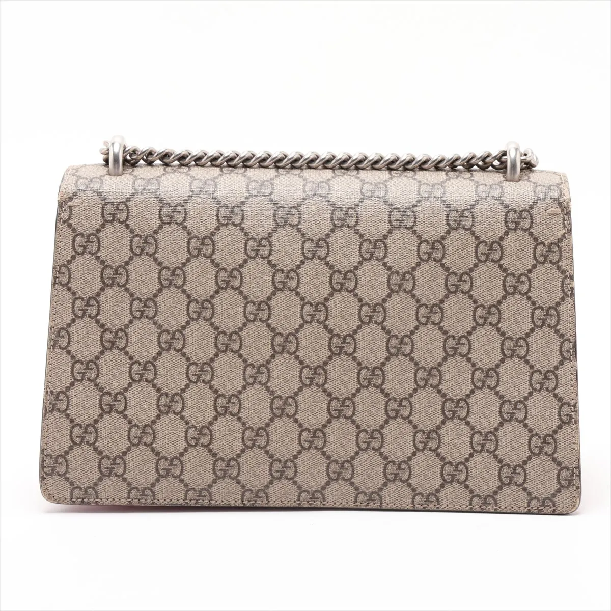 GG Supreme Dionysus PVC x Suede Chain Shoulder Bag, Beige x Red, 400249 — view 2
