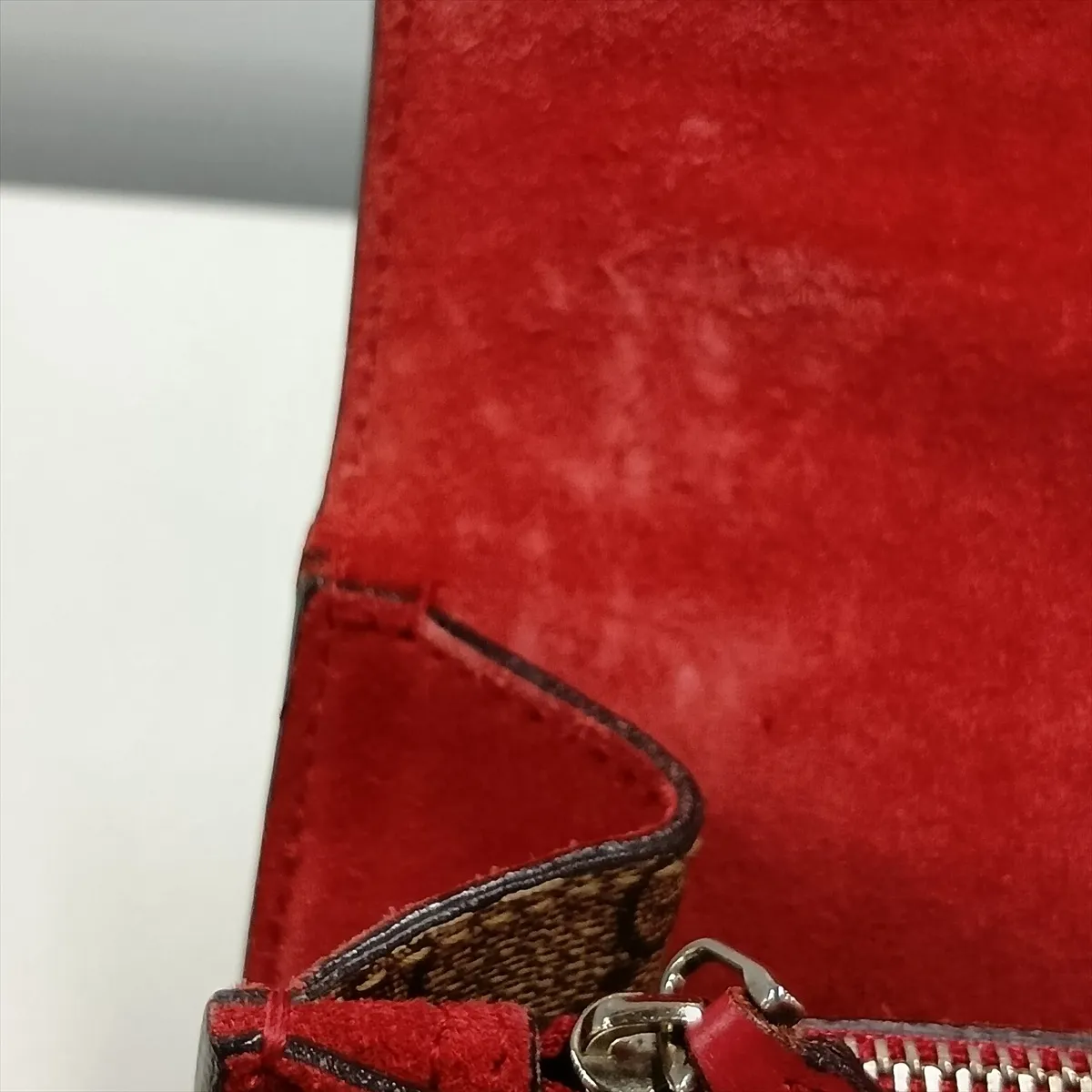 GG Supreme Dionysus PVC x Suede Chain Shoulder Bag, Beige x Red, 400249 — view 12