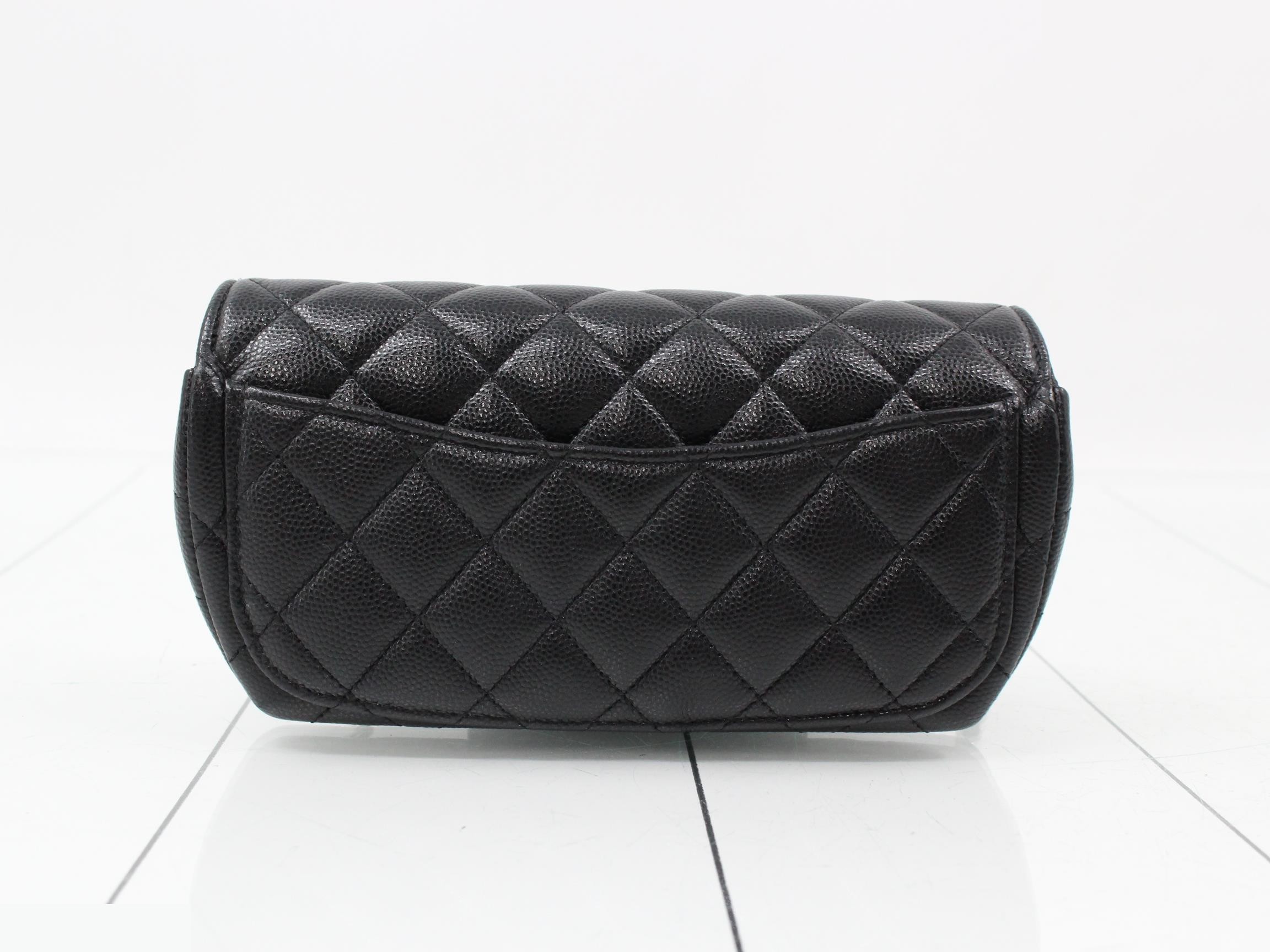 Matelassé Small Chain Bag, Grained Leather, Black, Silver Hardware, Serial Number 36 — view 2