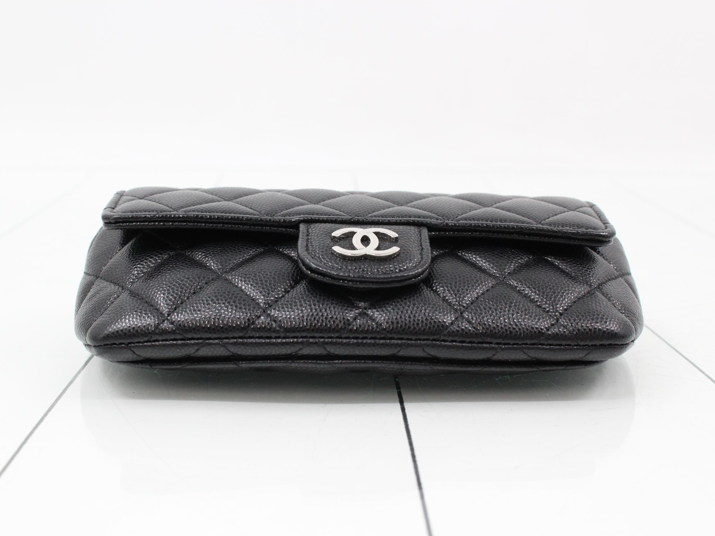 Matelassé Small Chain Bag, Grained Leather, Black, Silver Hardware, Serial Number 36 — view 3