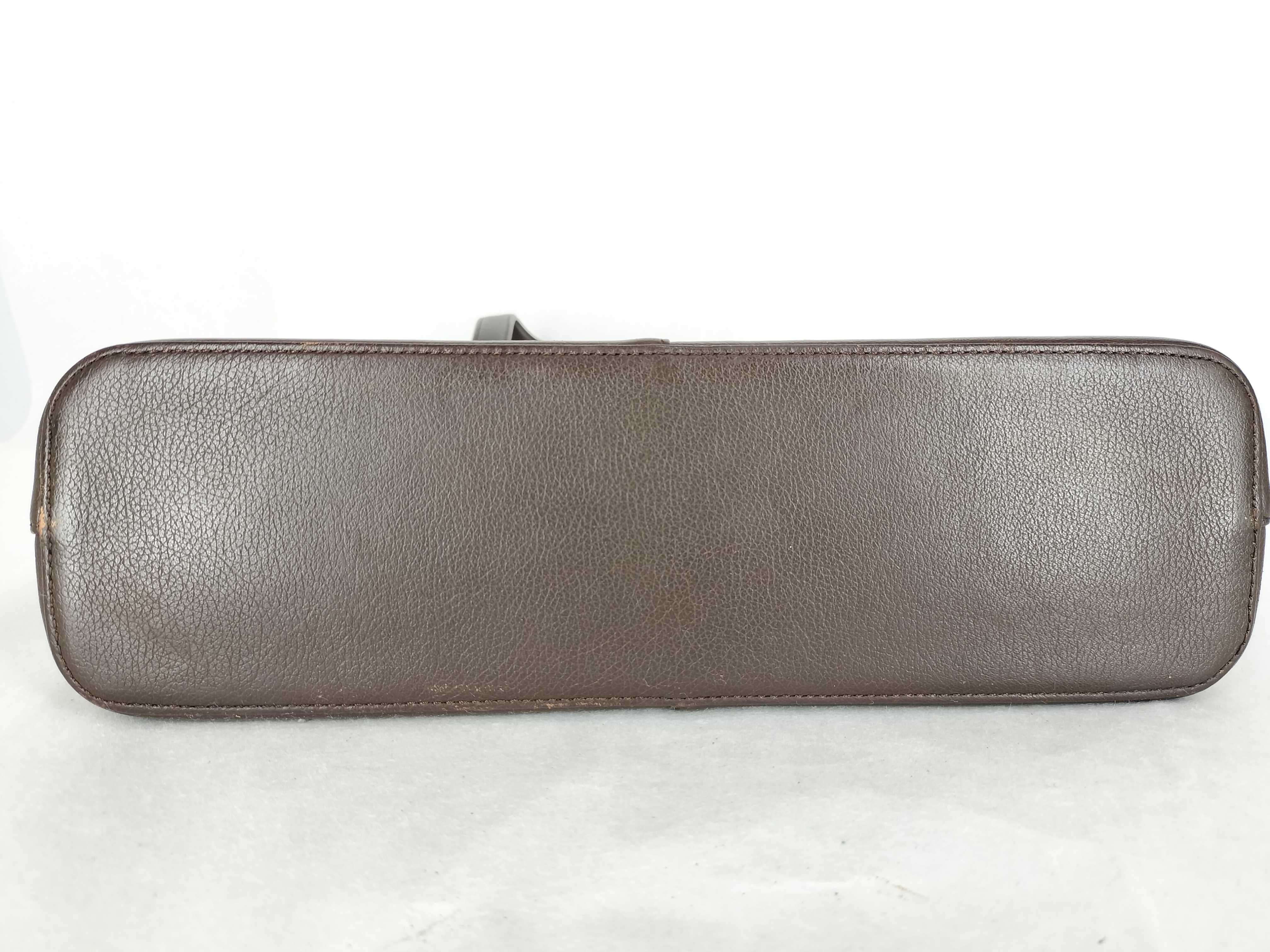 handbag, Burberry all-leather, grained leather, gold hardware handbag — view 8