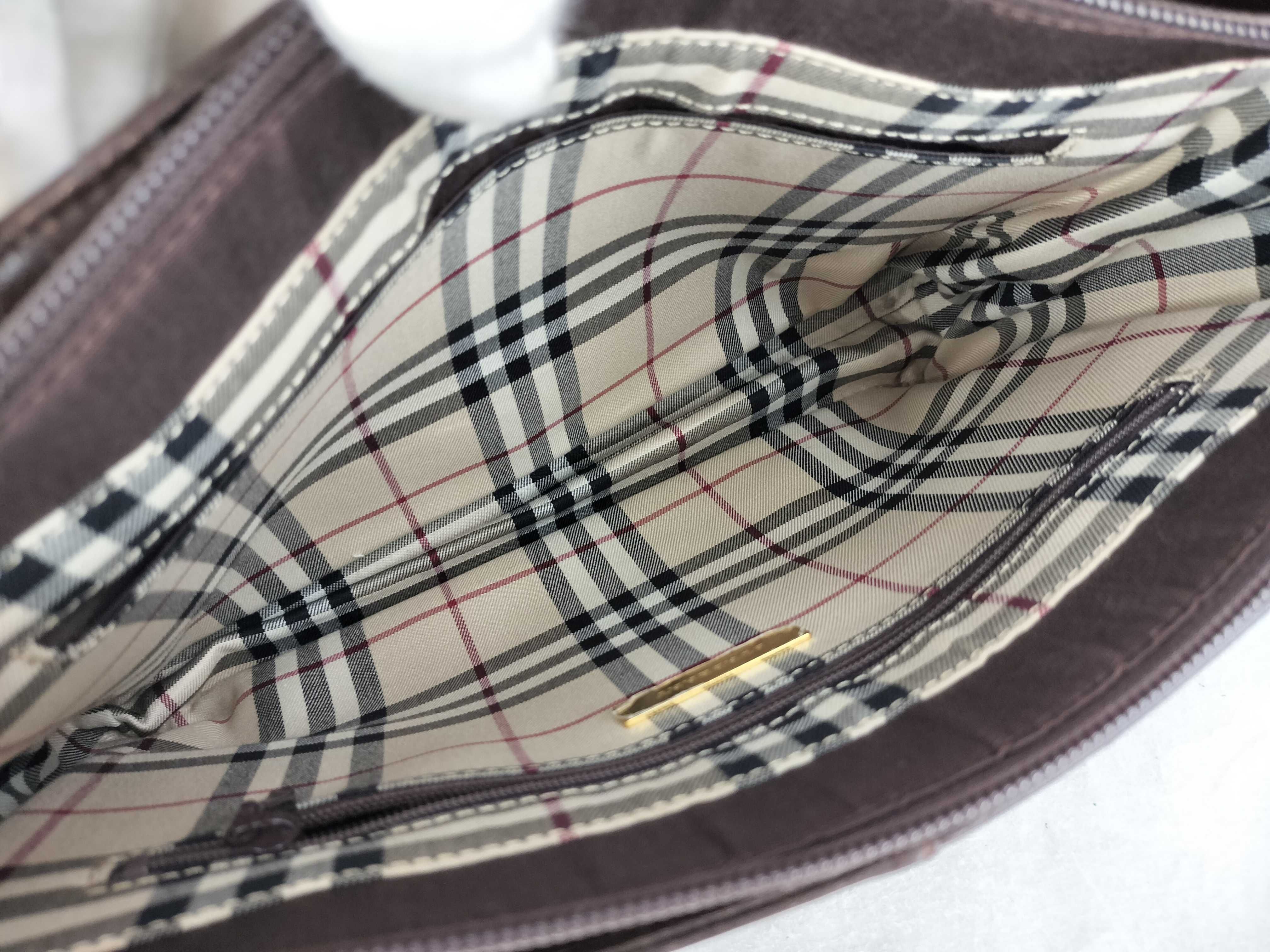 handbag, Burberry all-leather, grained leather, gold hardware handbag — view 10