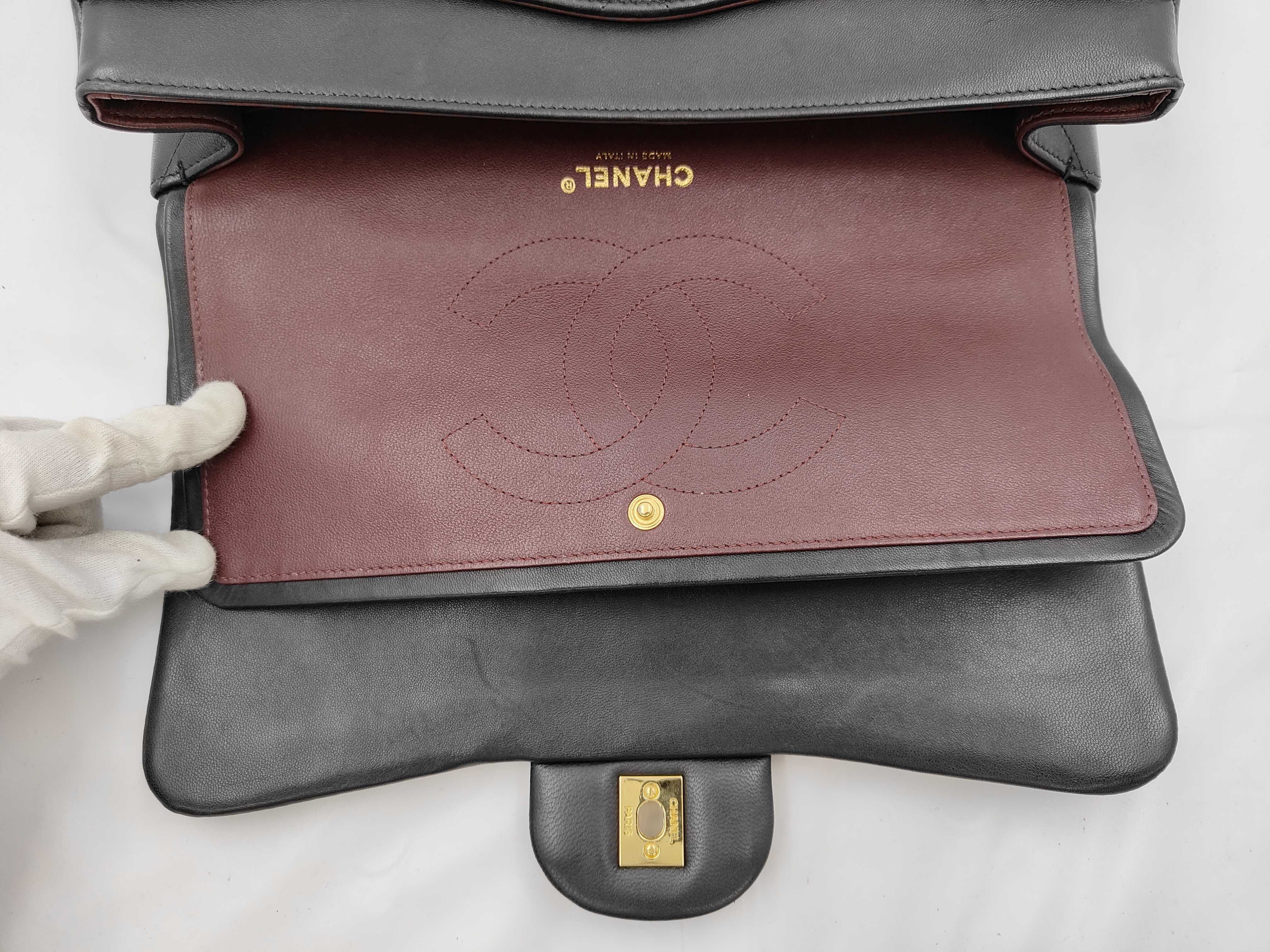 Matelassé 30 Double Flap Lambskin Black Chain Shoulder Bag — view 8