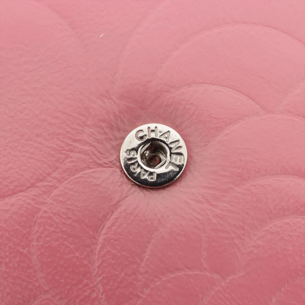 Camellia Lambskin Chain Wallet Pink Silver Hardware 16735050 — view 11