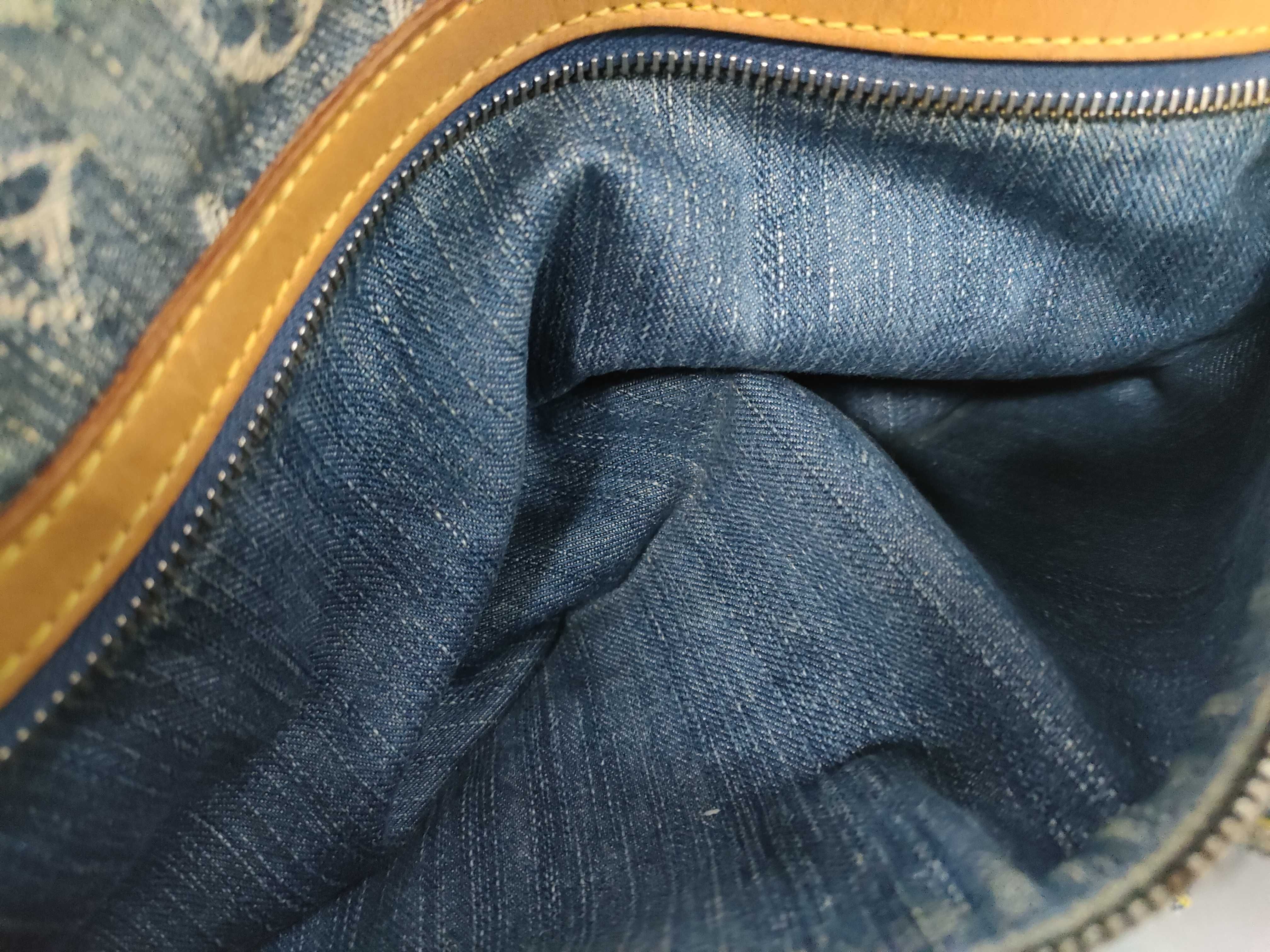Monogram Denim Louis Vuitton Bag Denim Baggy Handbag — view 13