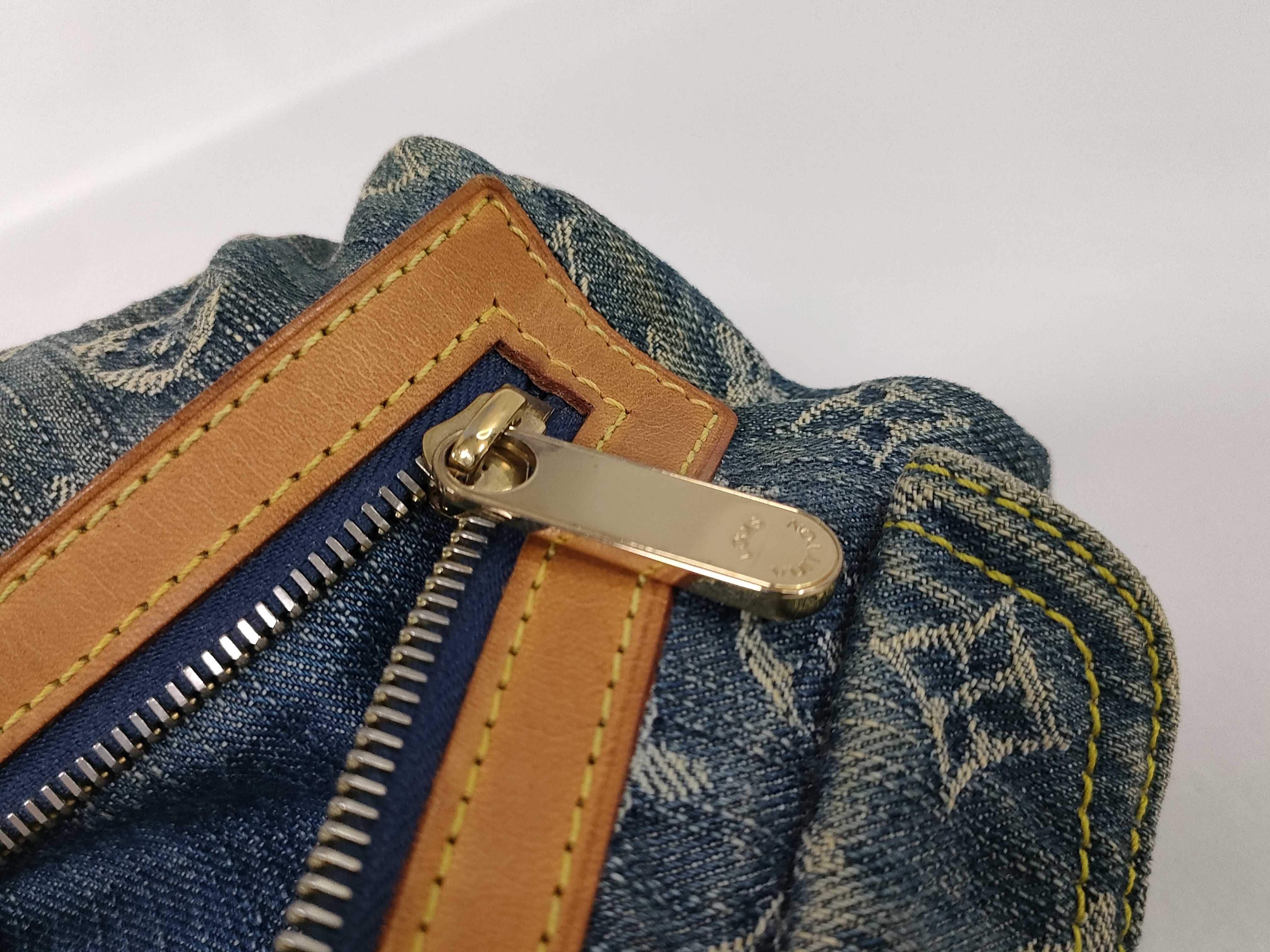Monogram Denim Louis Vuitton Bag Denim Baggy Handbag — view 14