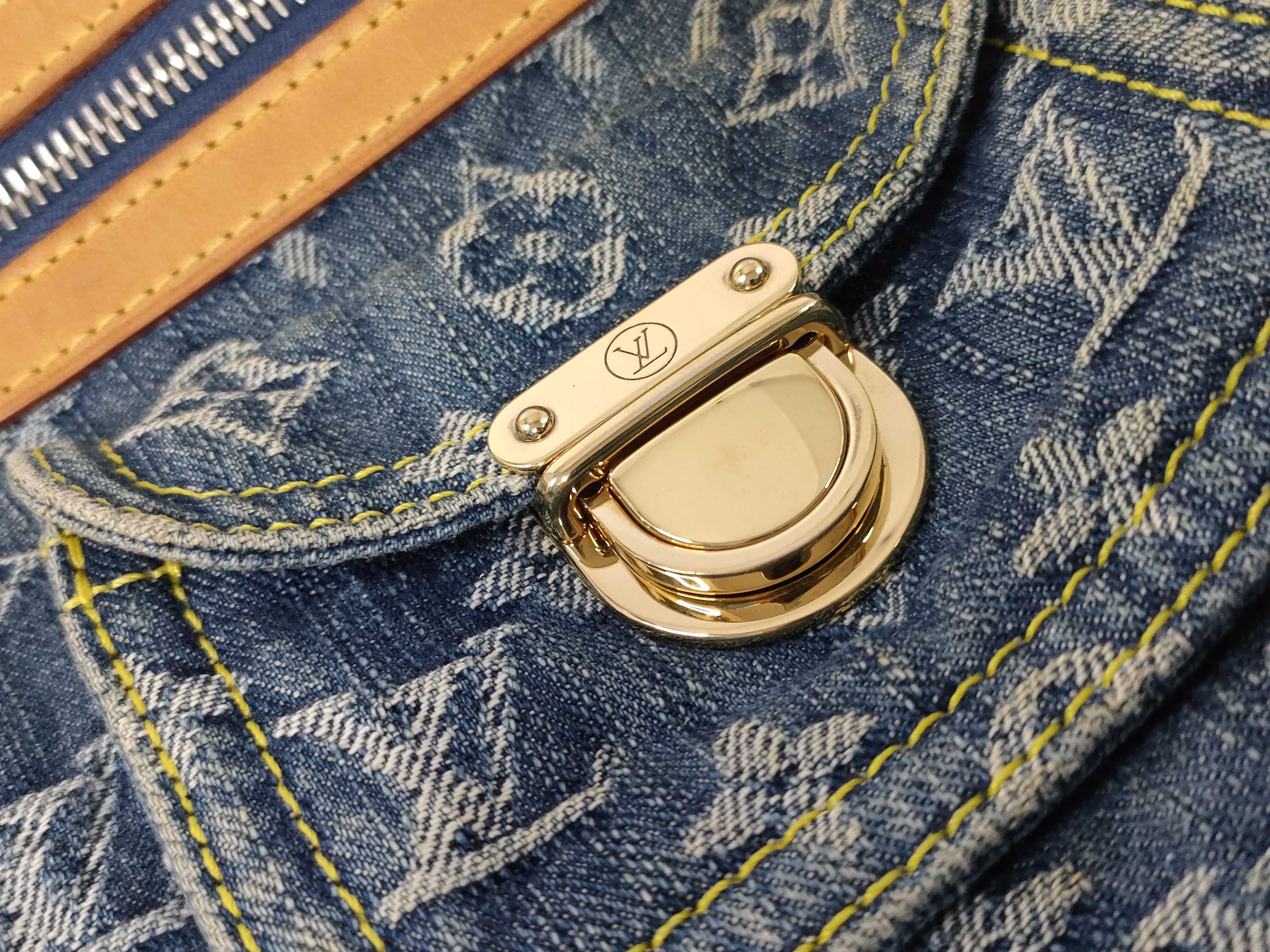 Monogram Denim Louis Vuitton Bag Denim Baggy Handbag — view 15