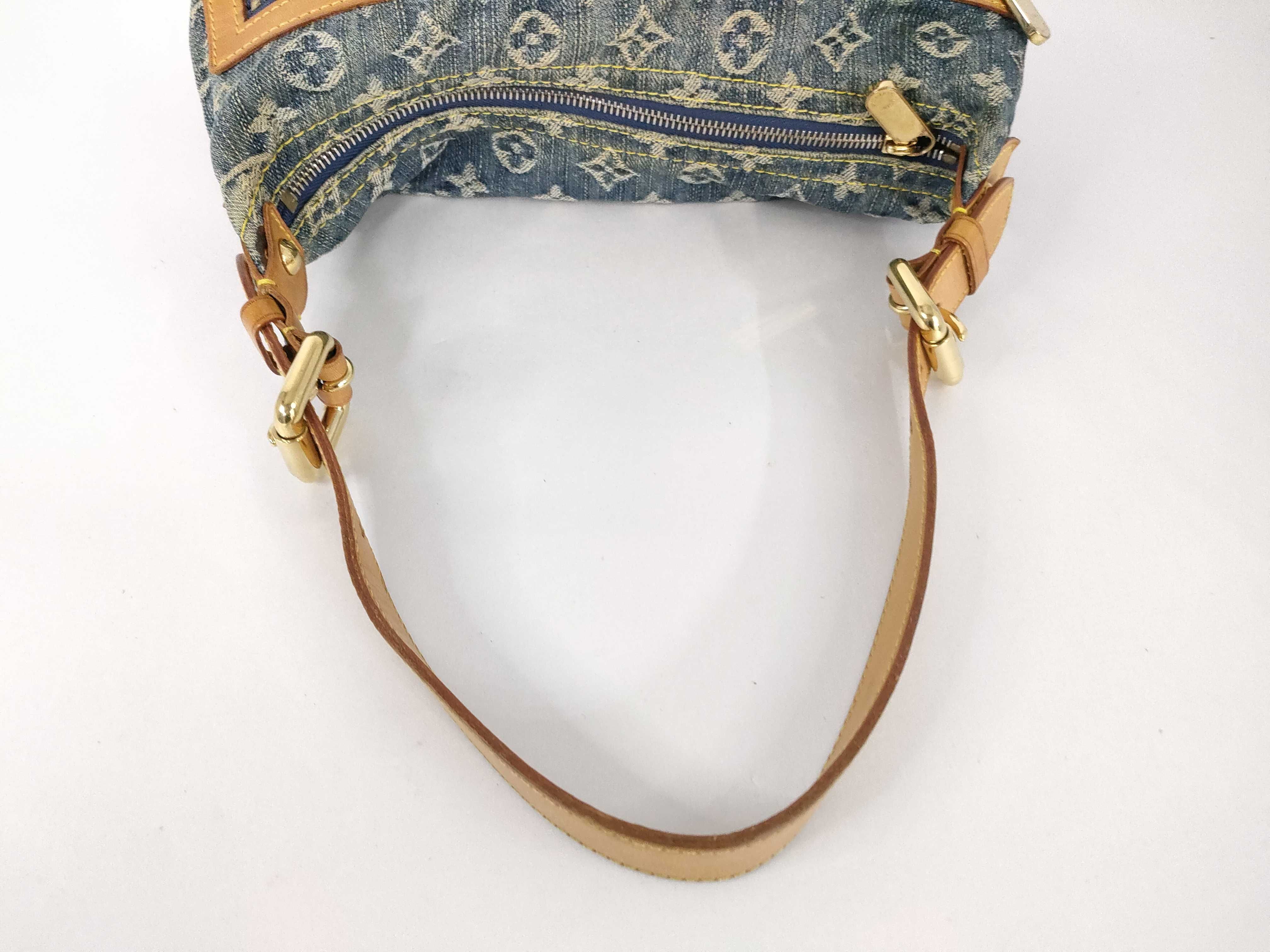 Monogram Denim Louis Vuitton Bag Denim Baggy Handbag — view 3