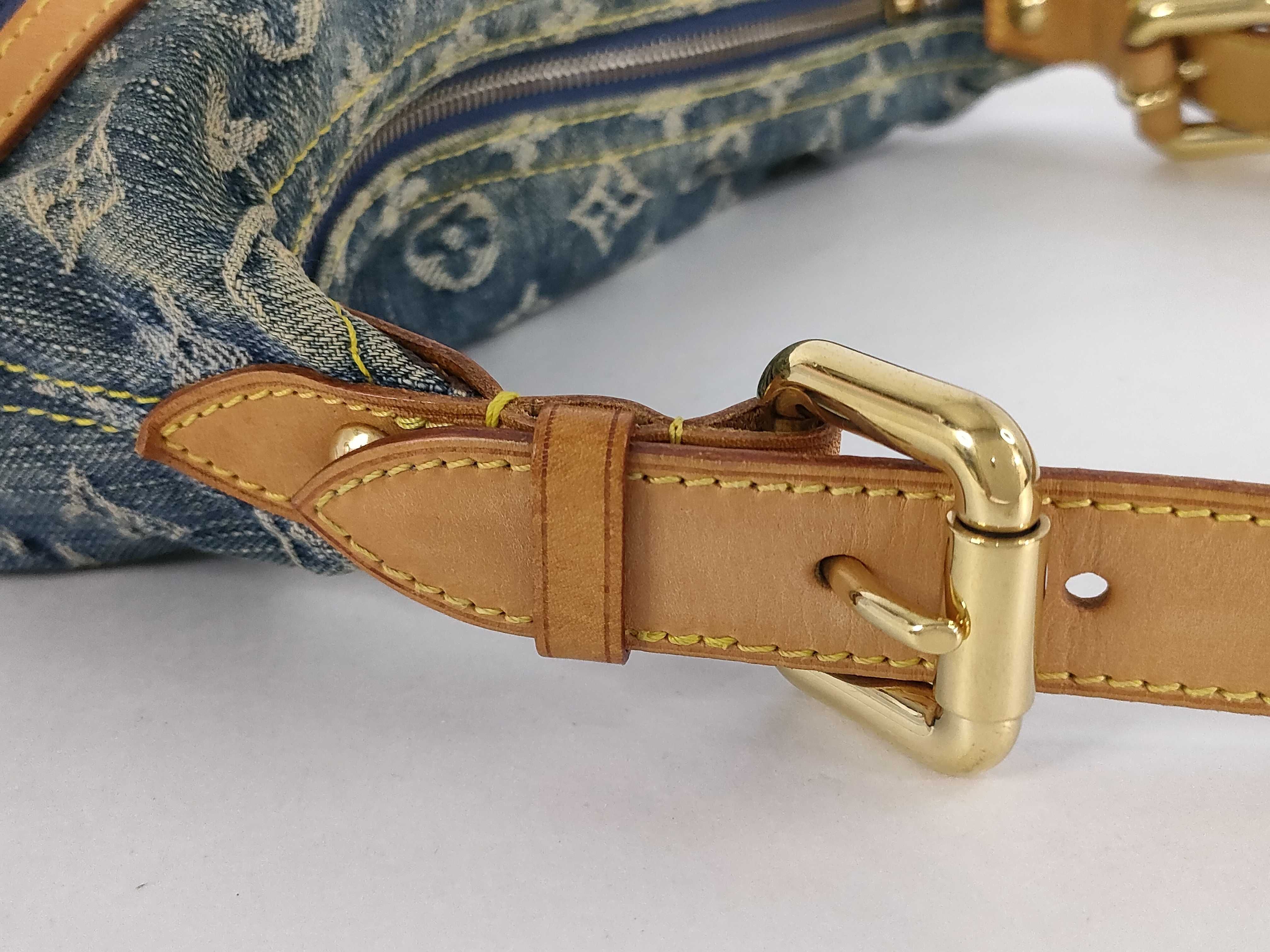 Monogram Denim Louis Vuitton Bag Denim Baggy Handbag — view 5