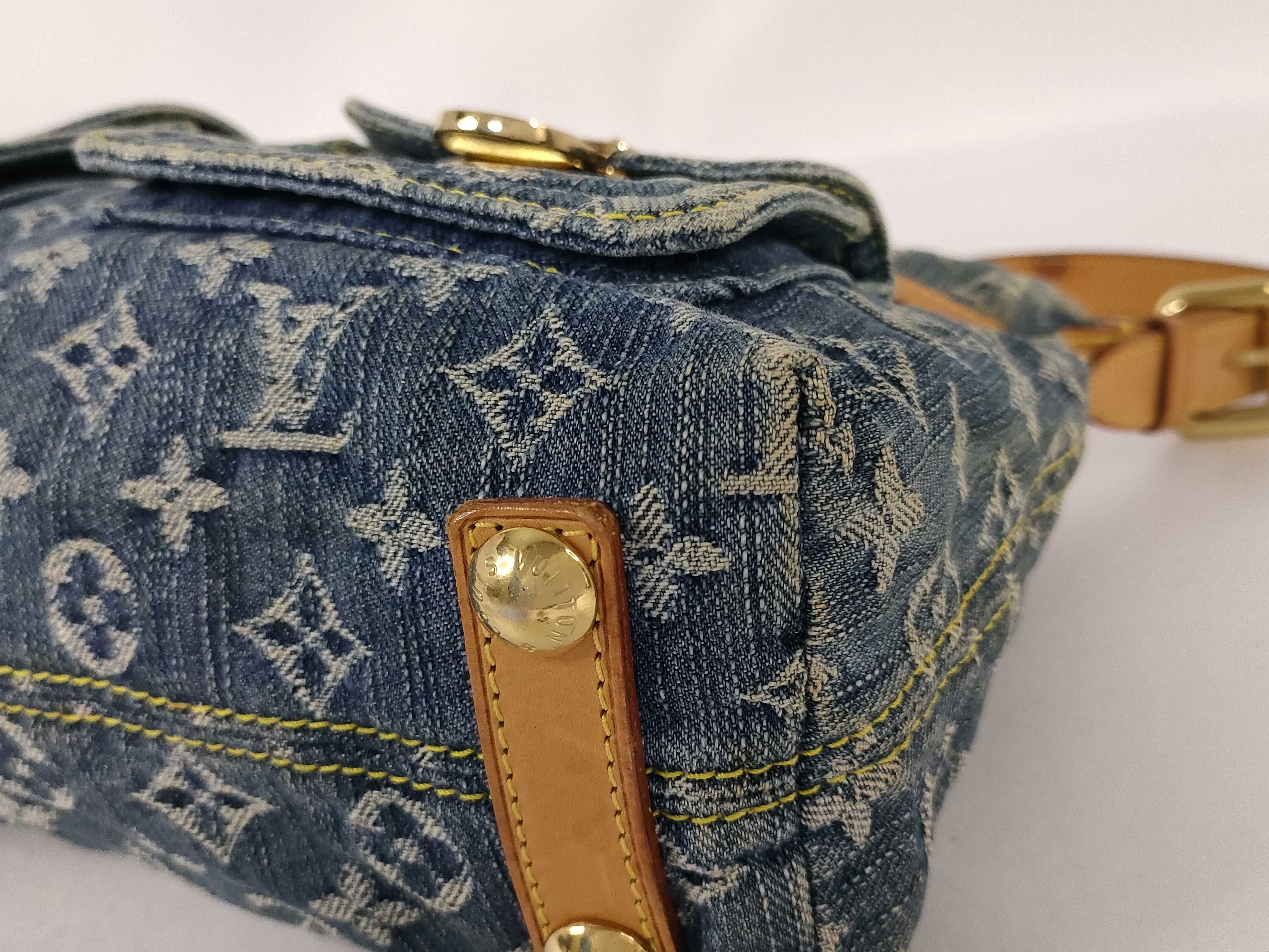 Monogram Denim Louis Vuitton Bag Denim Baggy Handbag — view 6