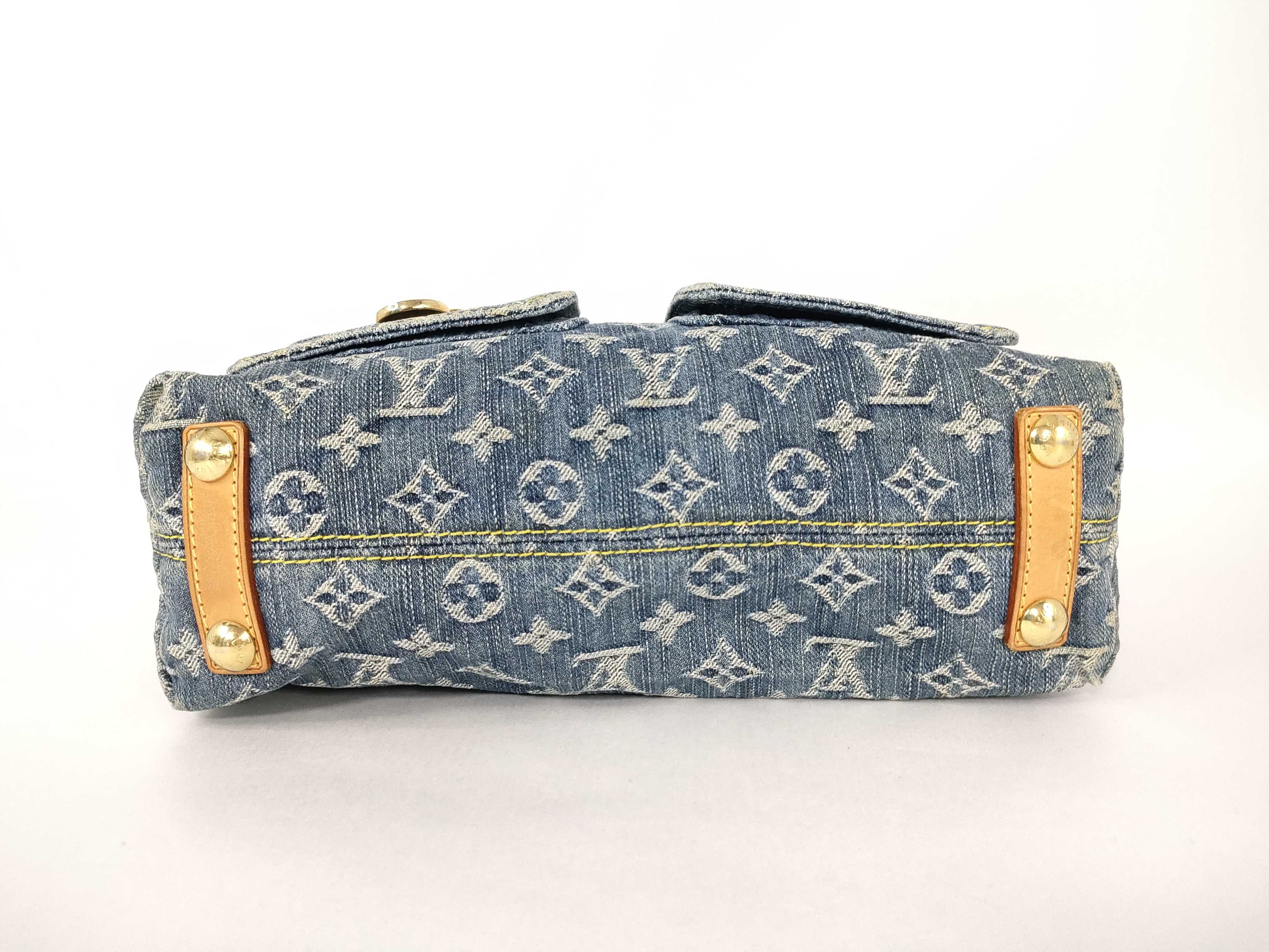 Monogram Denim Louis Vuitton Bag Denim Baggy Handbag — view 7