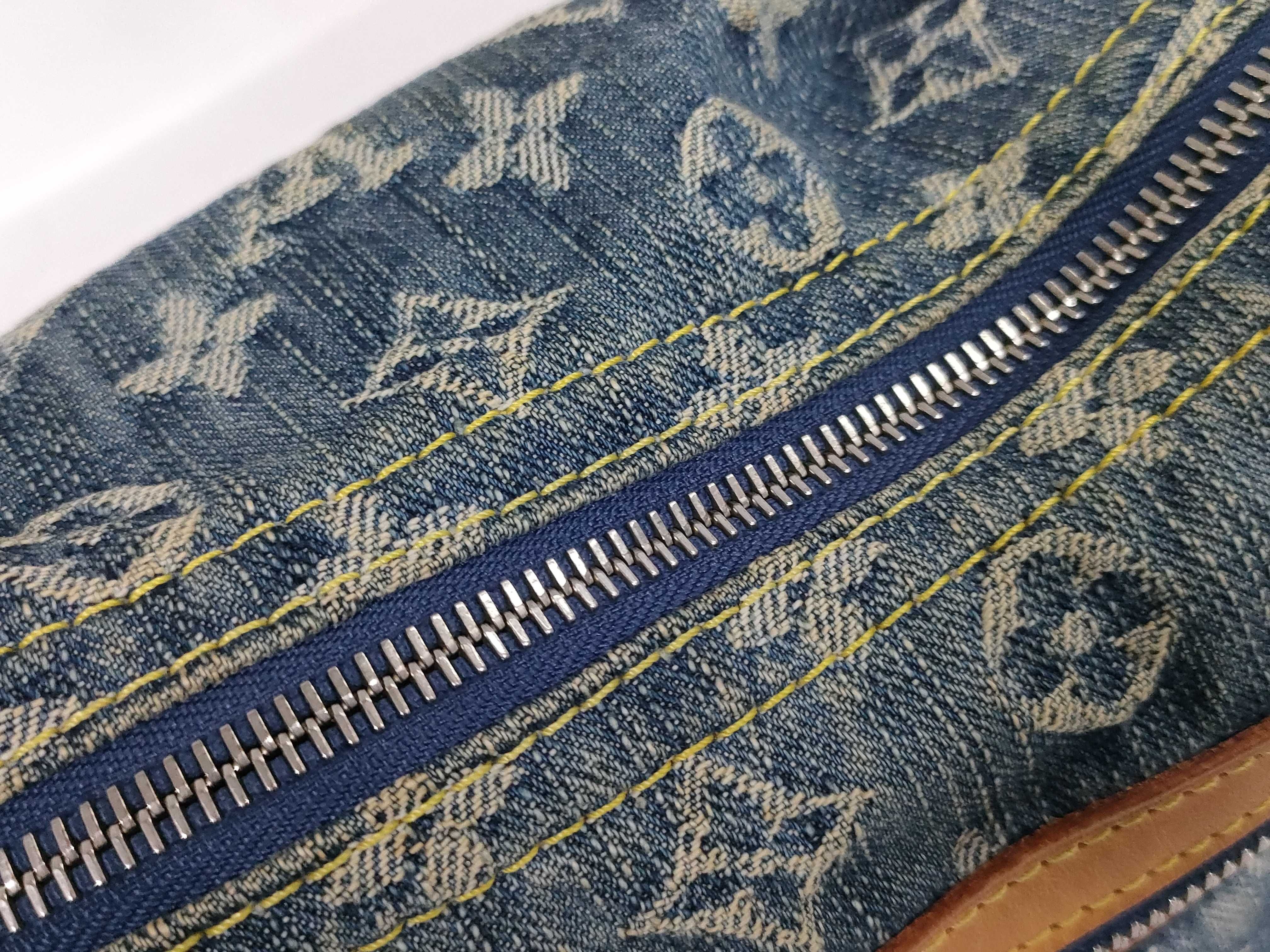 Monogram Denim Louis Vuitton Bag Denim Baggy Handbag — view 8