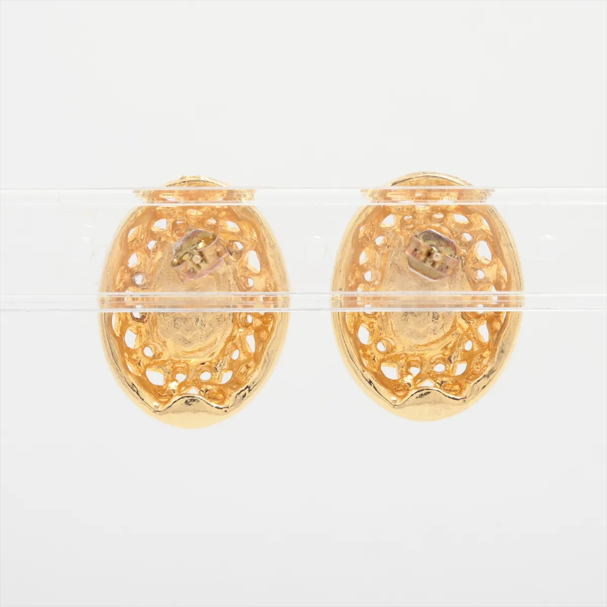 Coco Mark Earrings (Pair) GP Black x Gold. — view 2