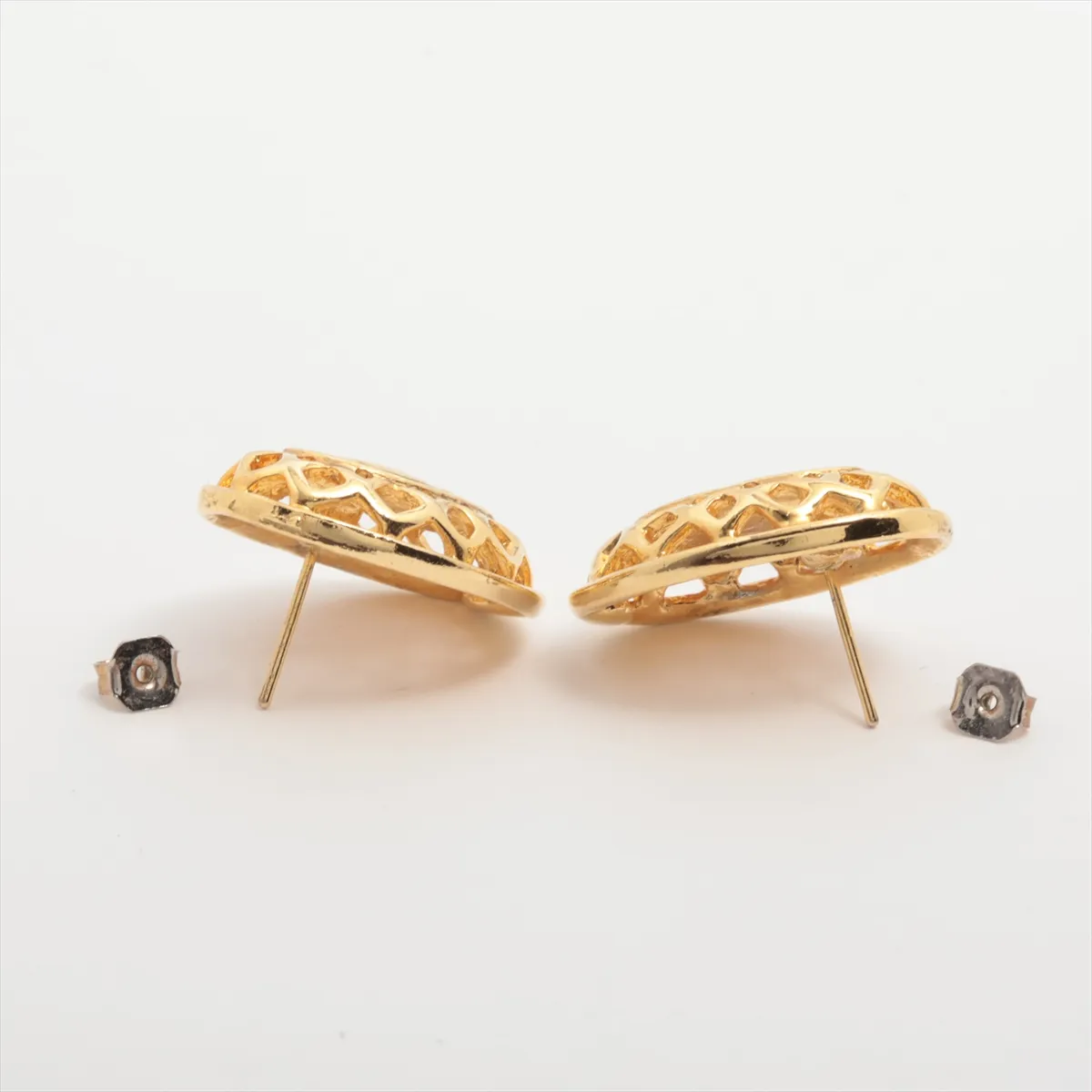 Coco Mark Earrings (Pair) GP Black x Gold. — view 4