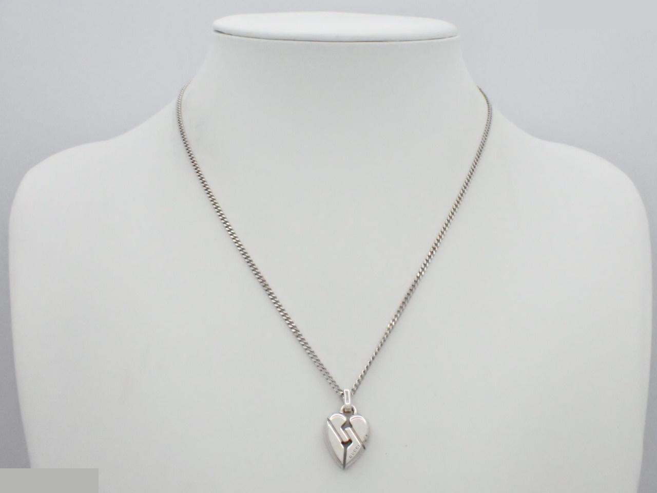 necklace, 925 sterling silver, 11.0g, knot heart design, chain approximately 42cm. — view 3