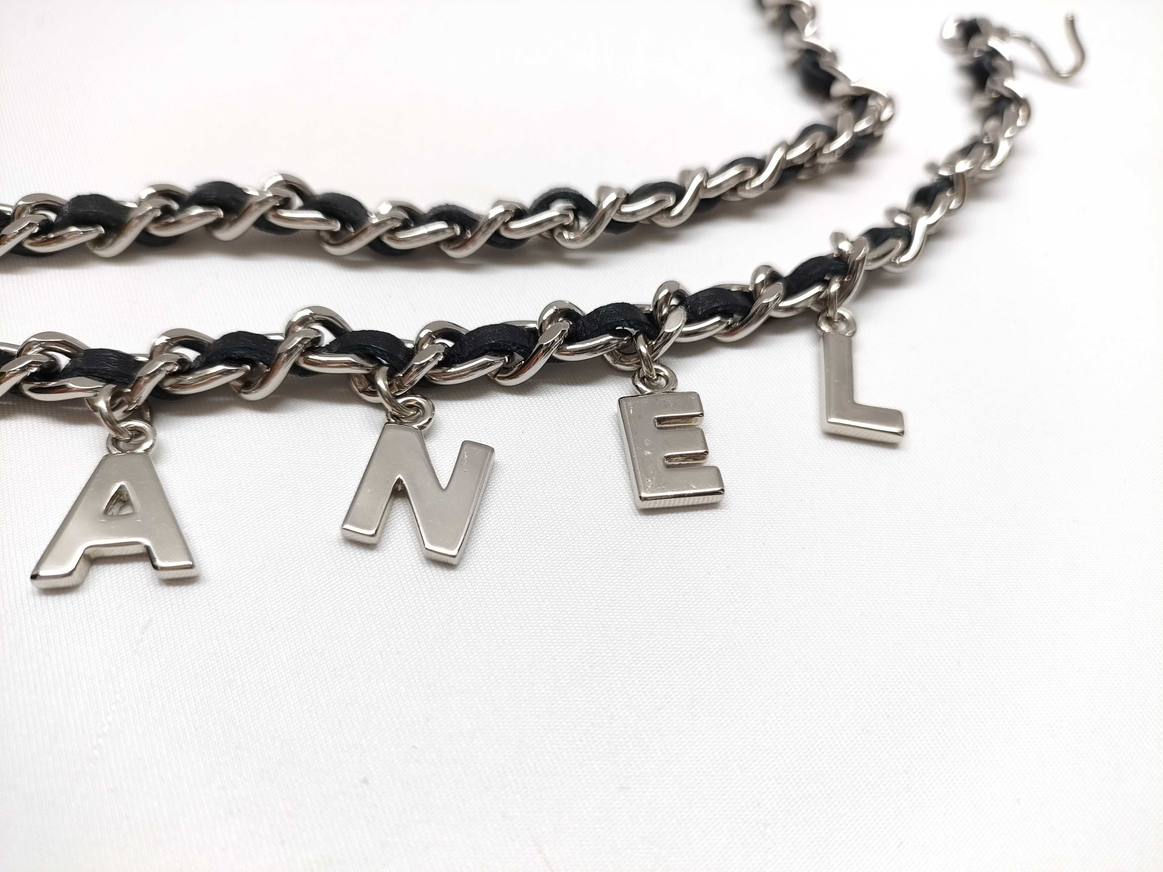 06V Leather Chain Belt with Silver Hardware — view 3
