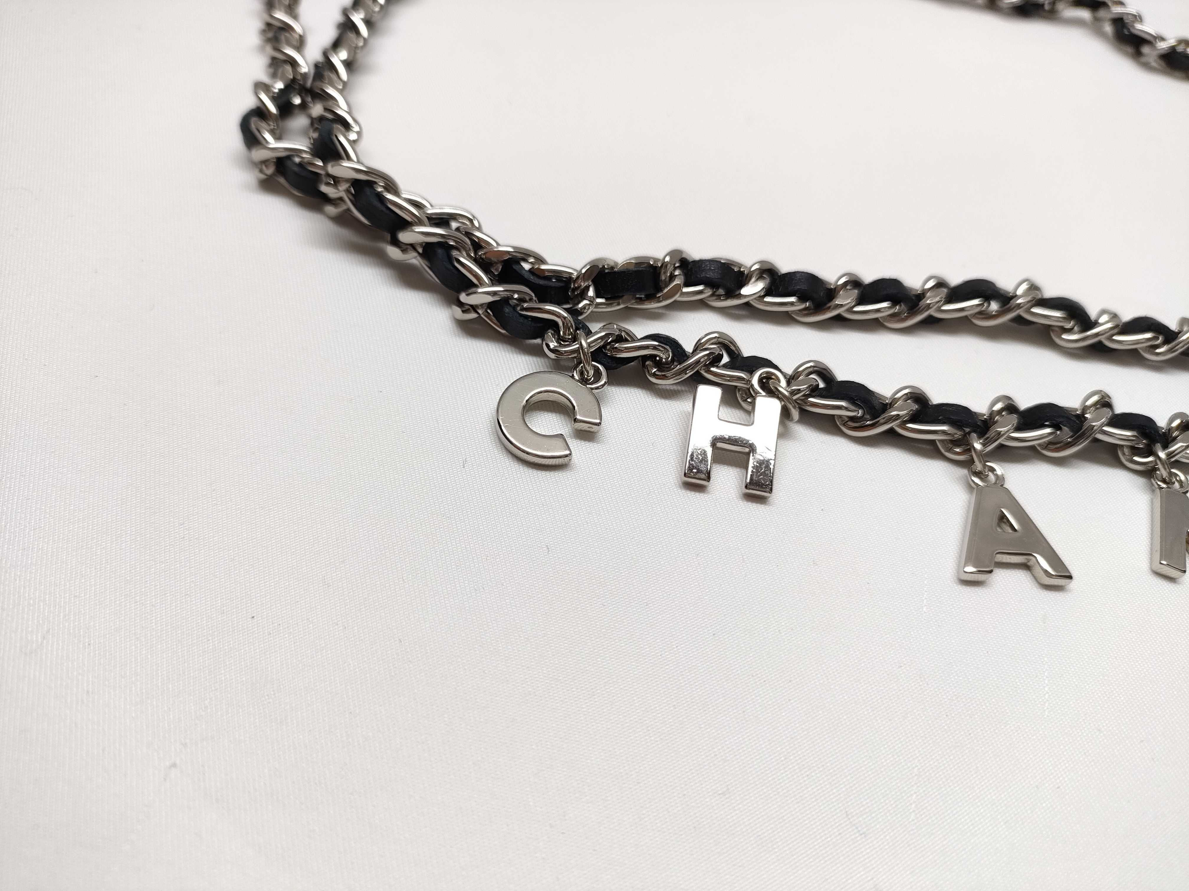 06V Leather Chain Belt with Silver Hardware — view 4